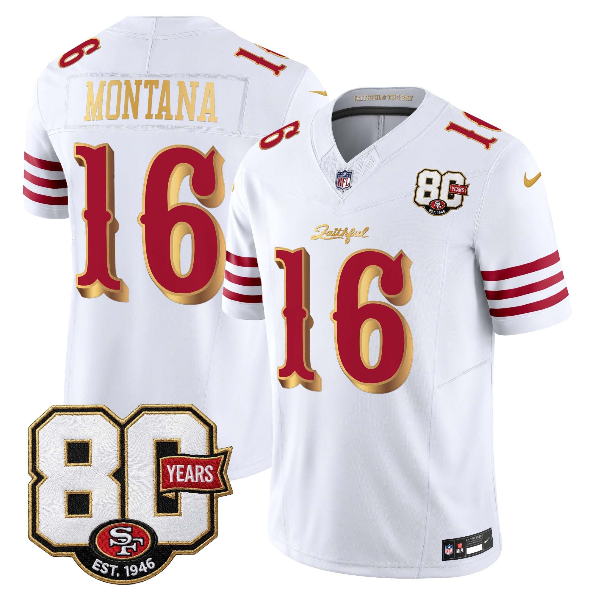 Men's San Francisco 49ers 80th Anniversary Patch Vapor Limited Jersey - Rivalries Edition - All Stitched