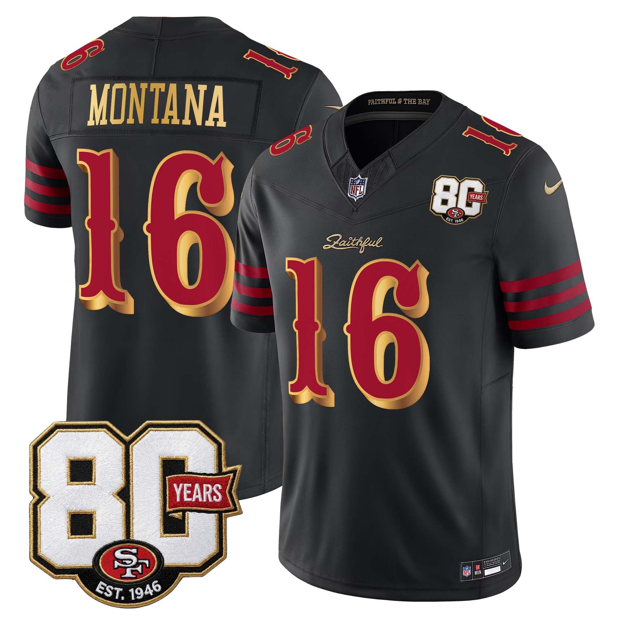 Men's San Francisco 49ers 80th Anniversary Patch Vapor Limited Jersey - Rivalries Edition - All Stitched