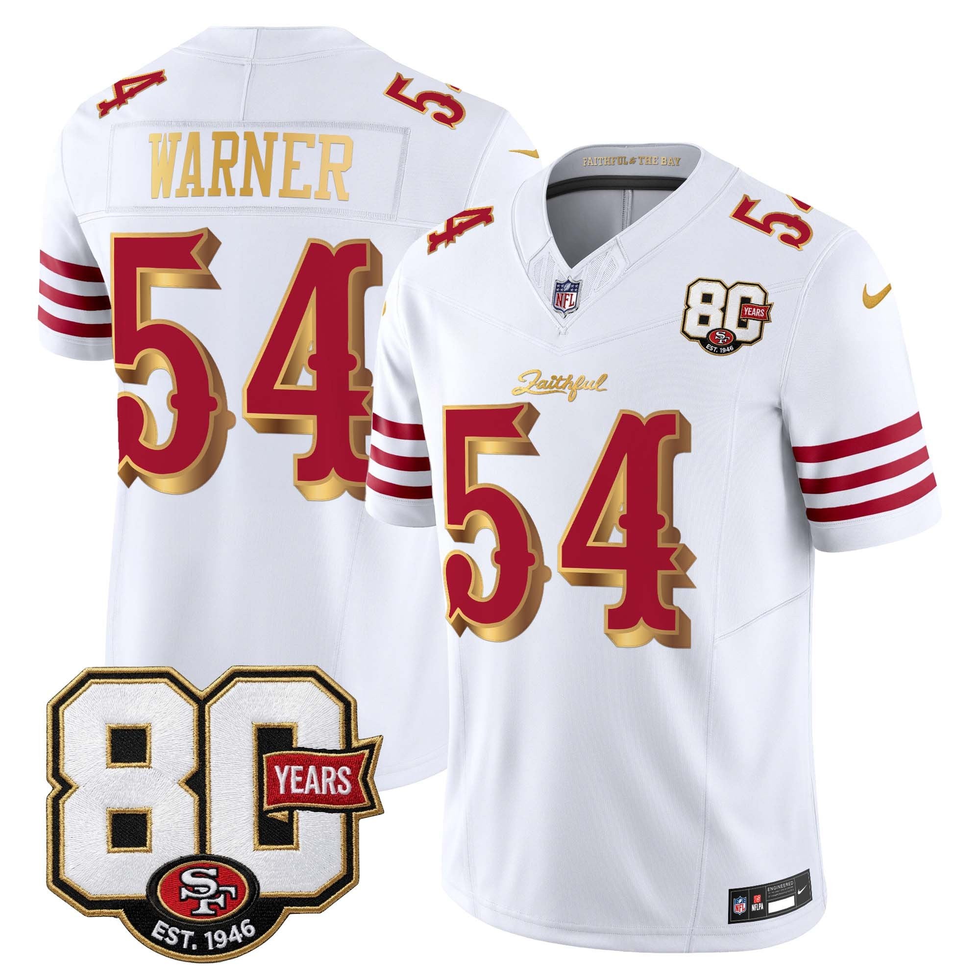 Men's San Francisco 49ers 80th Anniversary Patch Vapor Limited Jersey - Rivalries Edition - All Stitched