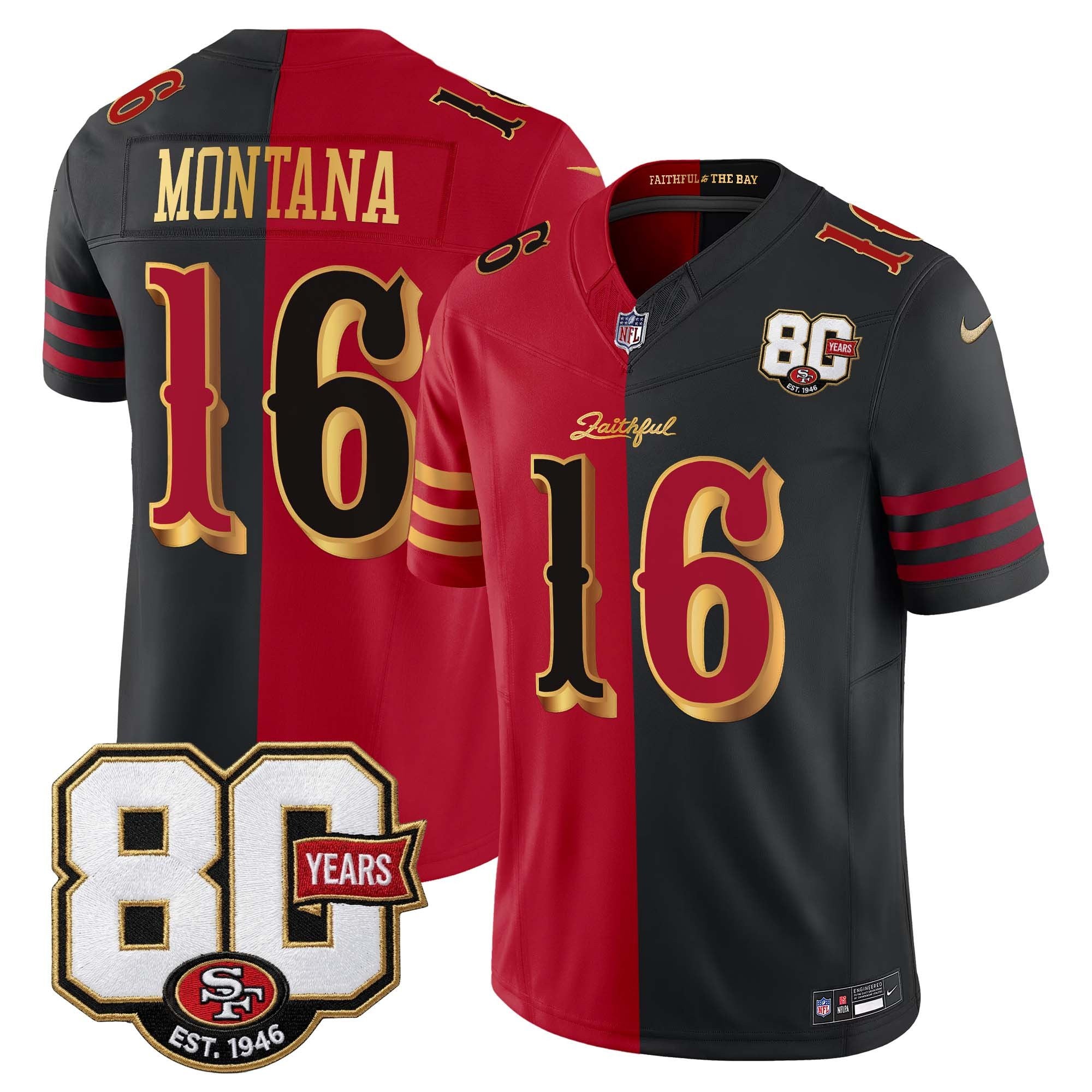Men's San Francisco 49ers 80th Anniversary Patch Vapor Limited Jersey - Rivalries Edition - All Stitched