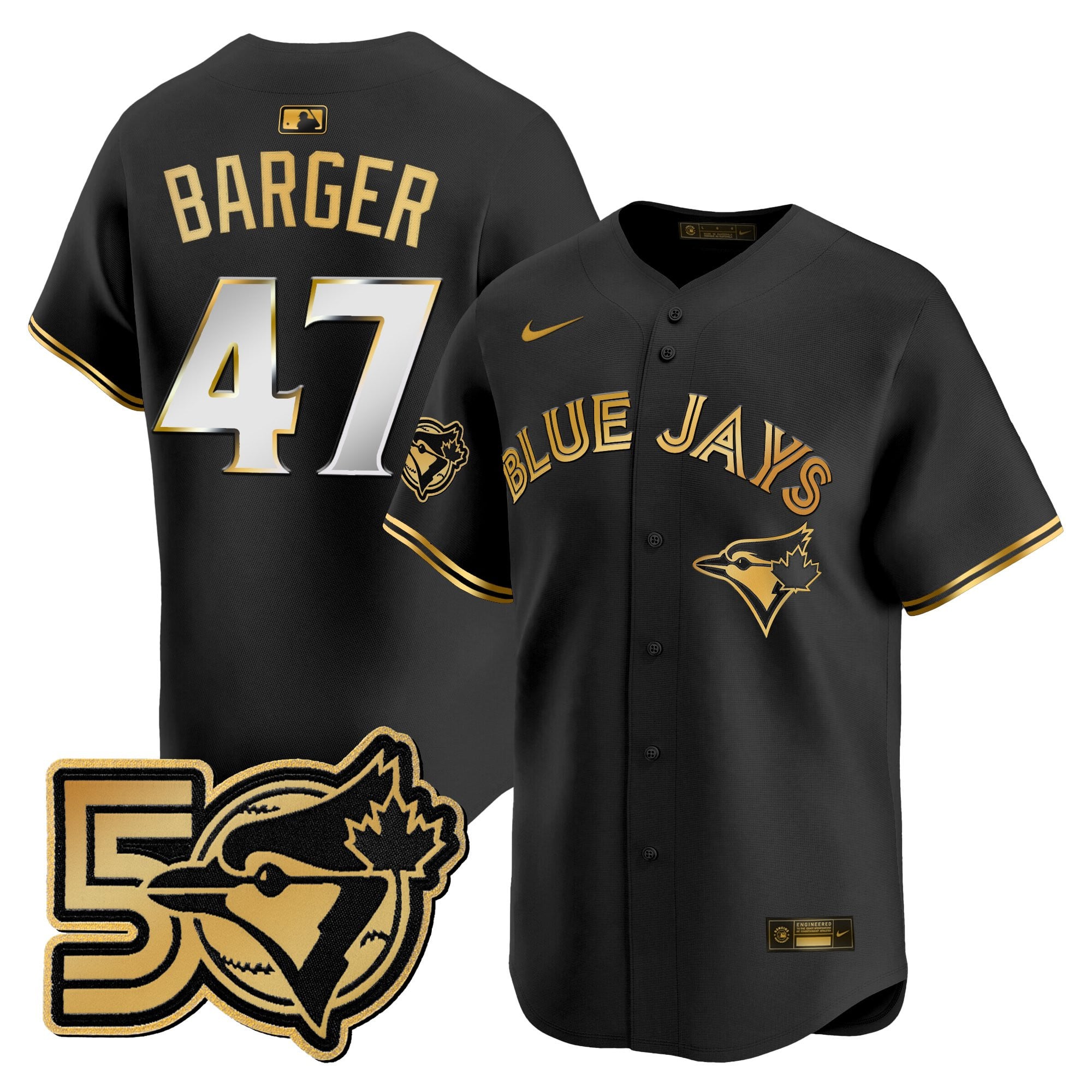 Men's Toronto Blue Jays 50 Seasons Patch Vapor Premier Limited Jersey - All Stitched