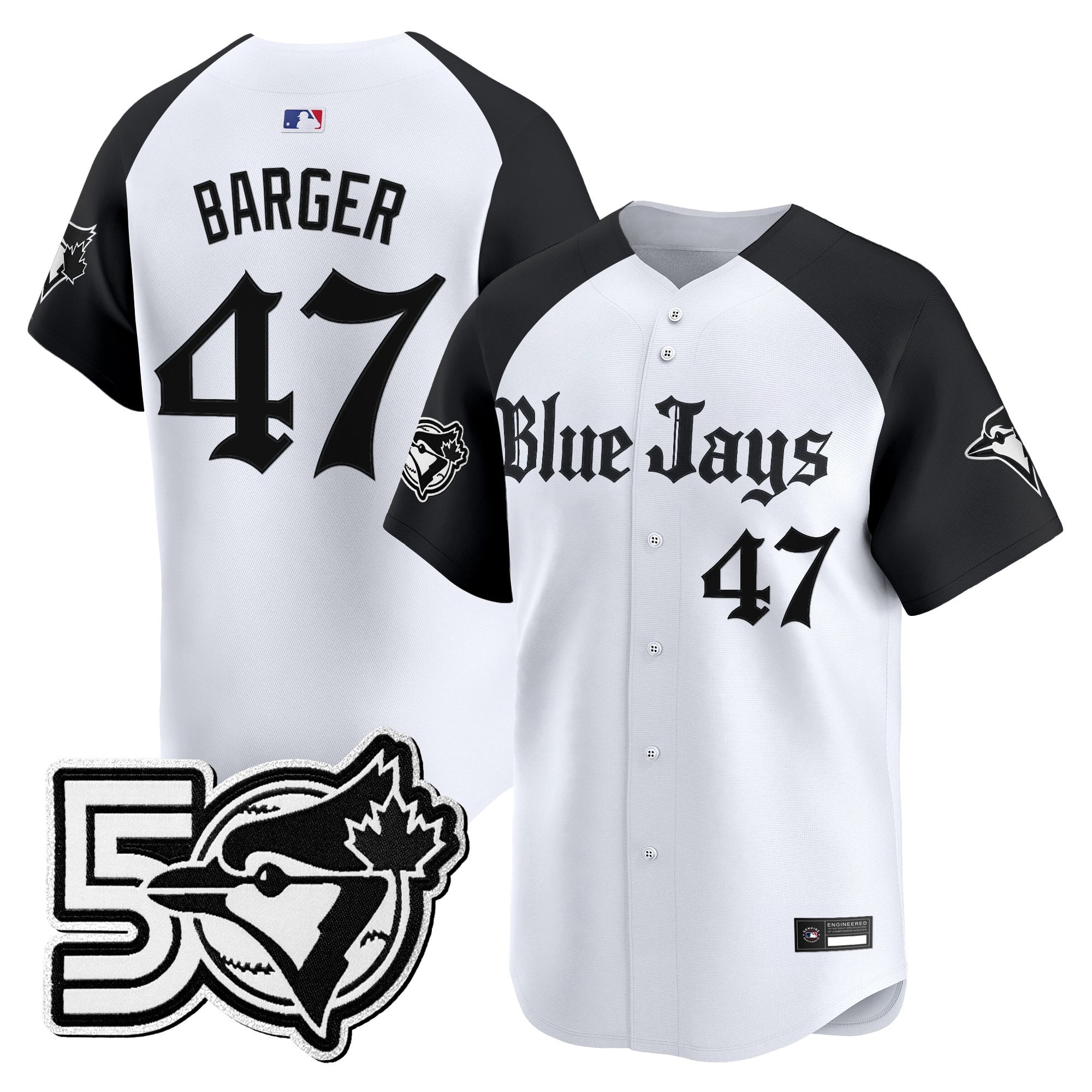 Men's Toronto Blue Jays 50 Seasons Patch Vapor Premier Limited Jersey - Gothic North Edition - All Stitched