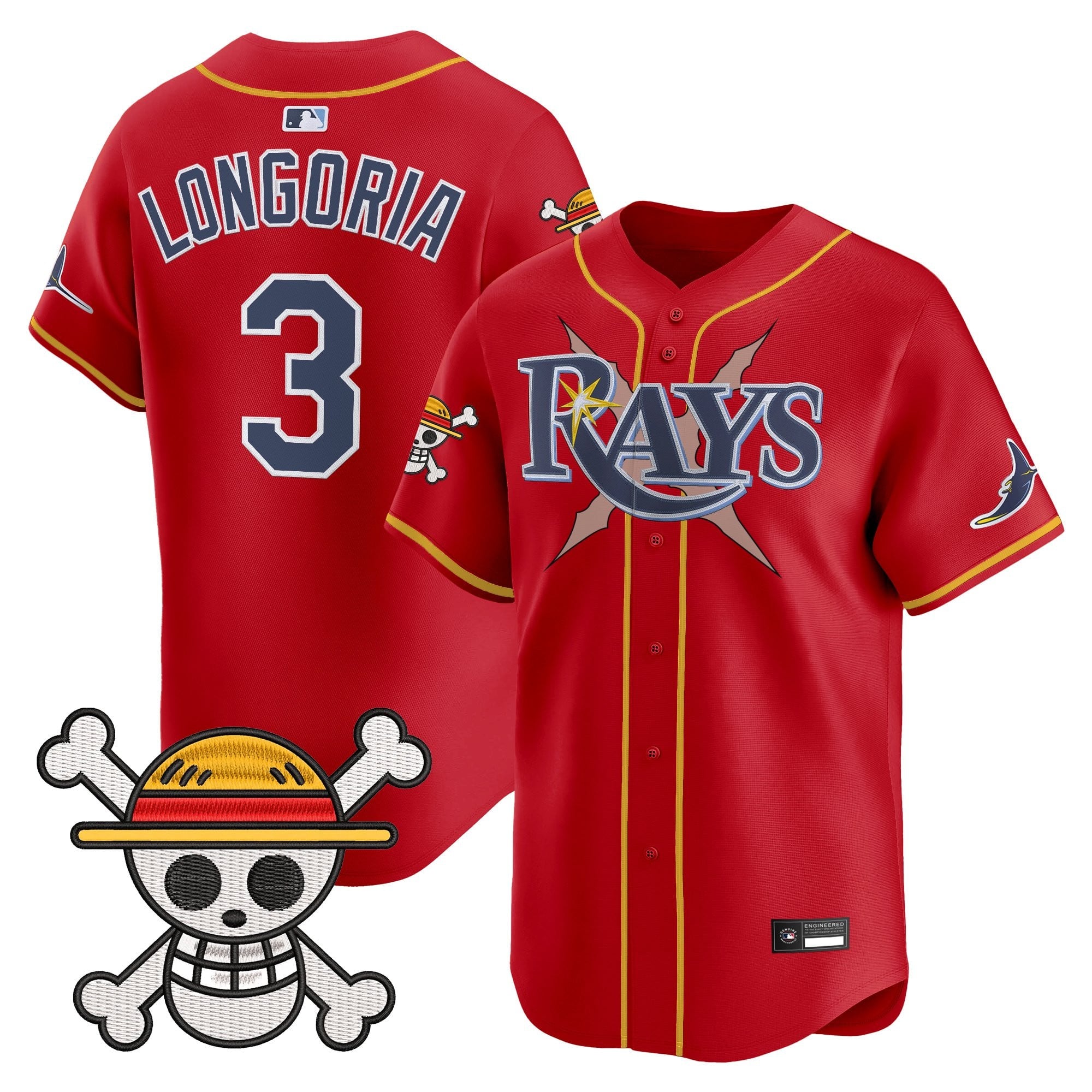 Men's Tampa Bay Rays x One Piece Vapor Premier Limited Jersey - Stitched