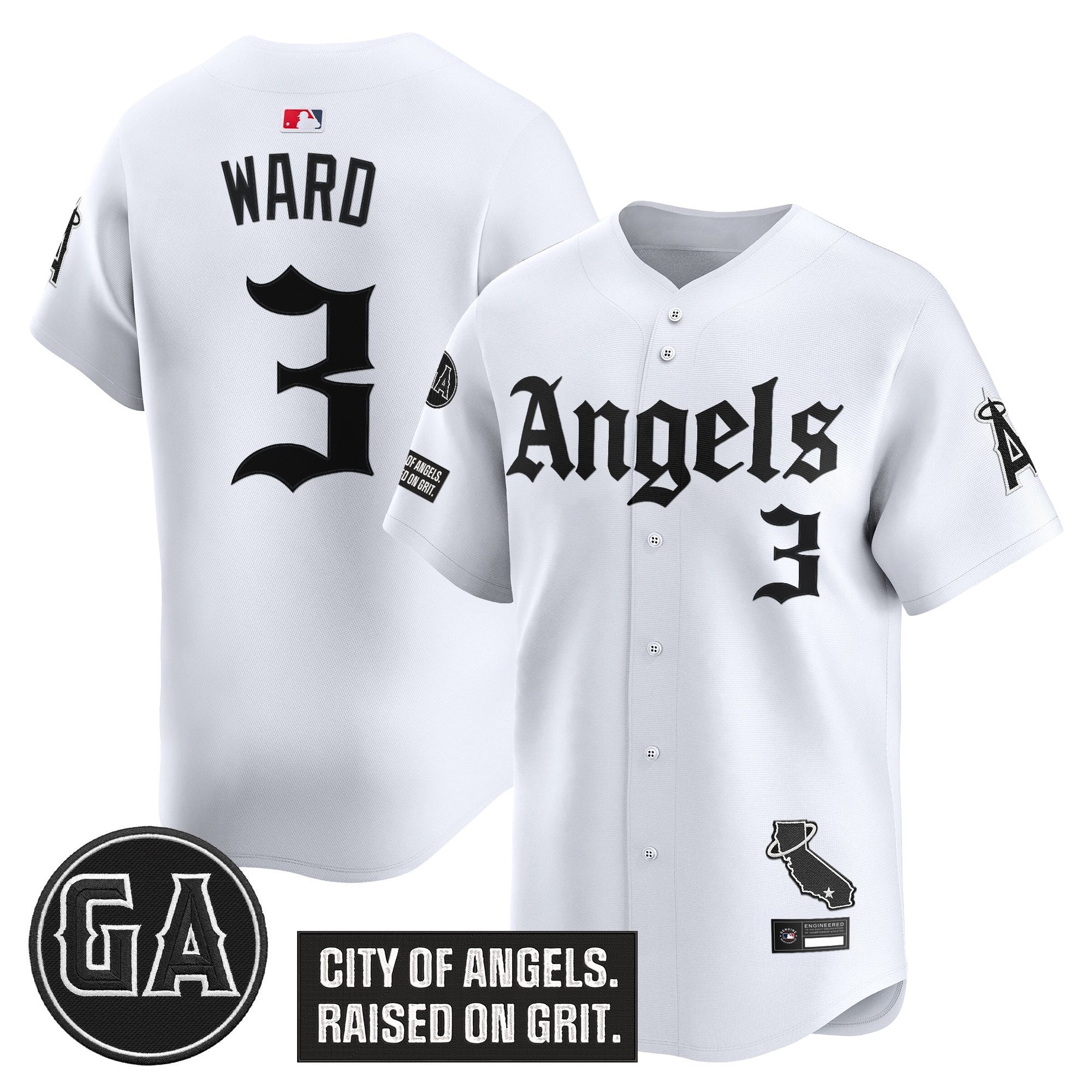Men's Los Angeles Angels 'Garret Anderson Tribute Patch' Vapor Premier Limited Jersey - Gothic Edition - All Stitched