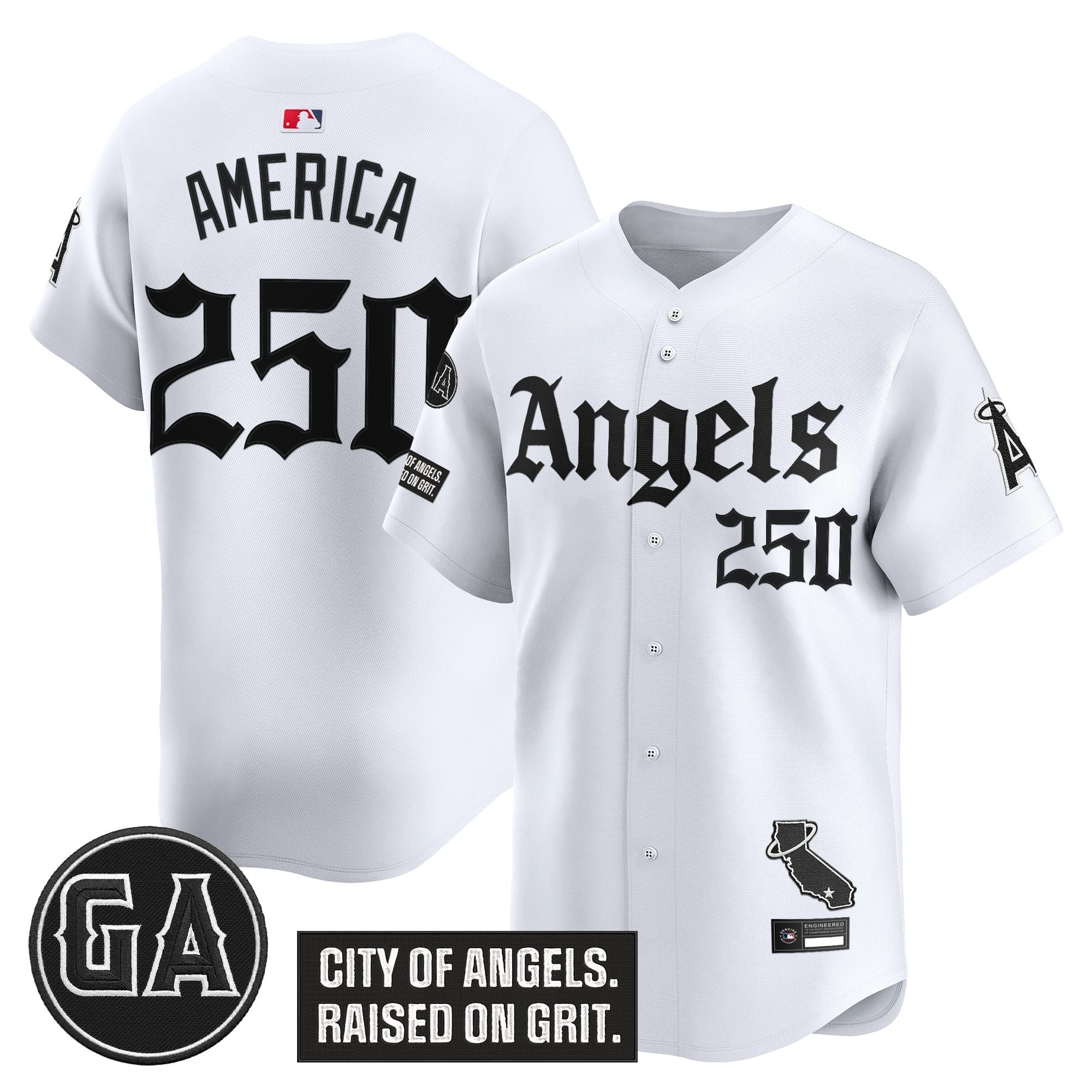 Men's Los Angeles Angels 'Garret Anderson Tribute Patch' Vapor Premier Limited Jersey - Gothic Edition - All Stitched