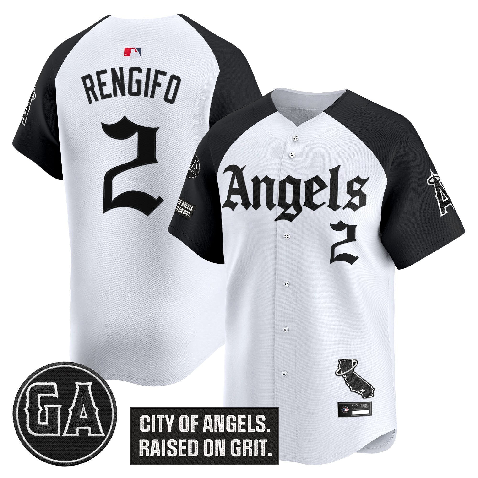 Men's Los Angeles Angels 'Garret Anderson Tribute Patch' Vapor Premier Limited Jersey - Gothic Edition - All Stitched