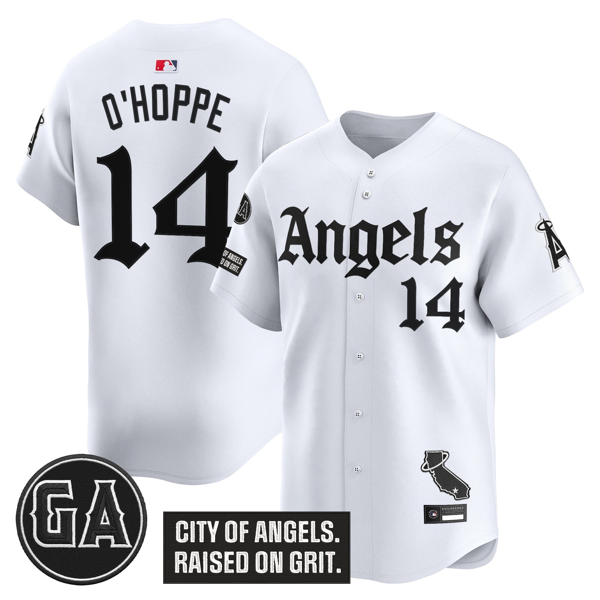 Men's Los Angeles Angels 'Garret Anderson Tribute Patch' Vapor Premier Limited Jersey - Gothic Edition - All Stitched