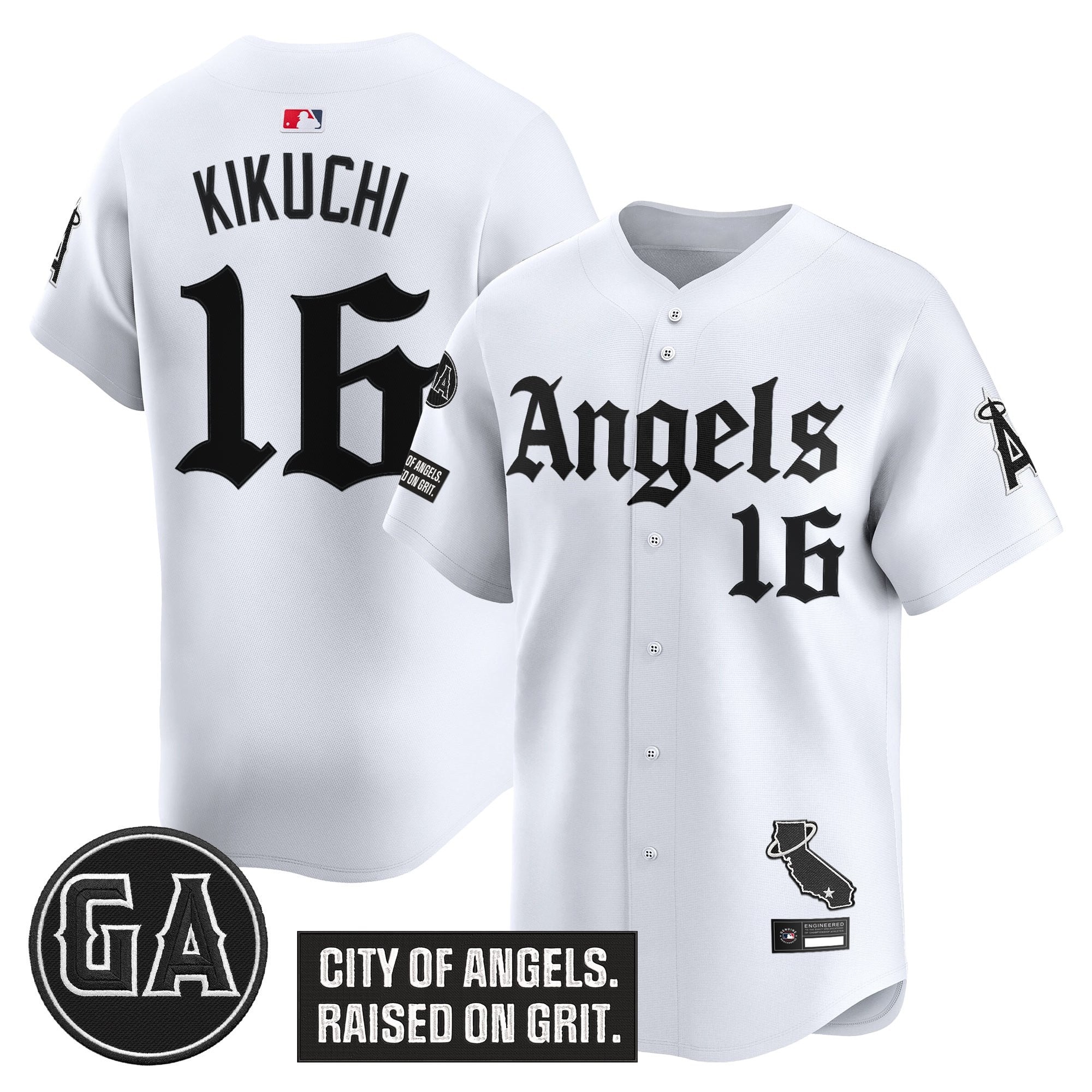 Men's Los Angeles Angels 'Garret Anderson Tribute Patch' Vapor Premier Limited Jersey - Gothic Edition - All Stitched