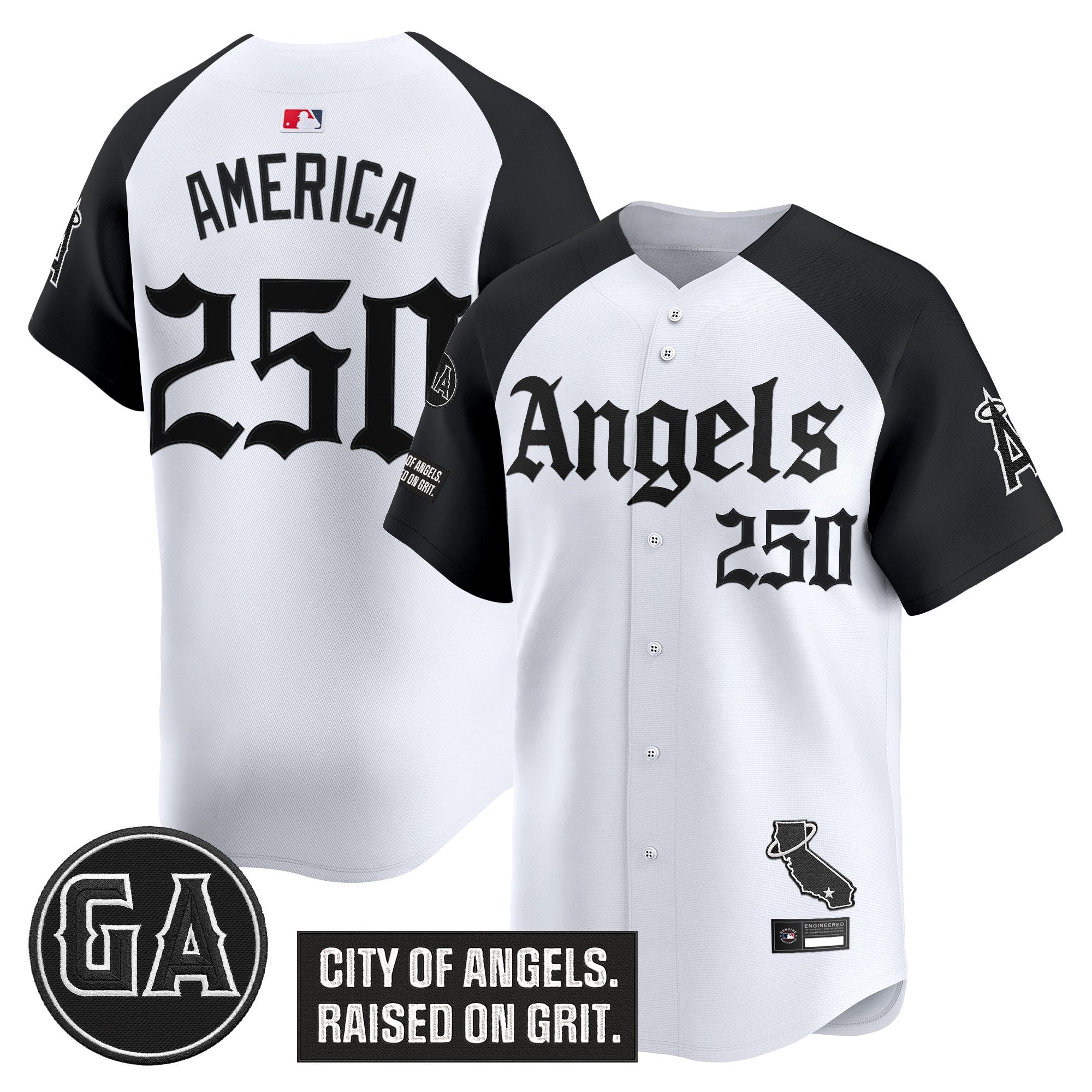 Men's Los Angeles Angels 'Garret Anderson Tribute Patch' Vapor Premier Limited Jersey - Gothic Edition - All Stitched
