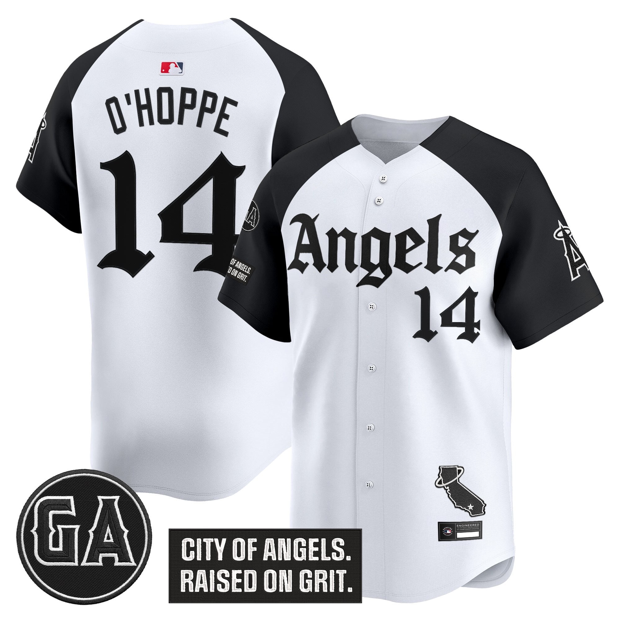 Men's Los Angeles Angels 'Garret Anderson Tribute Patch' Vapor Premier Limited Jersey - Gothic Edition - All Stitched