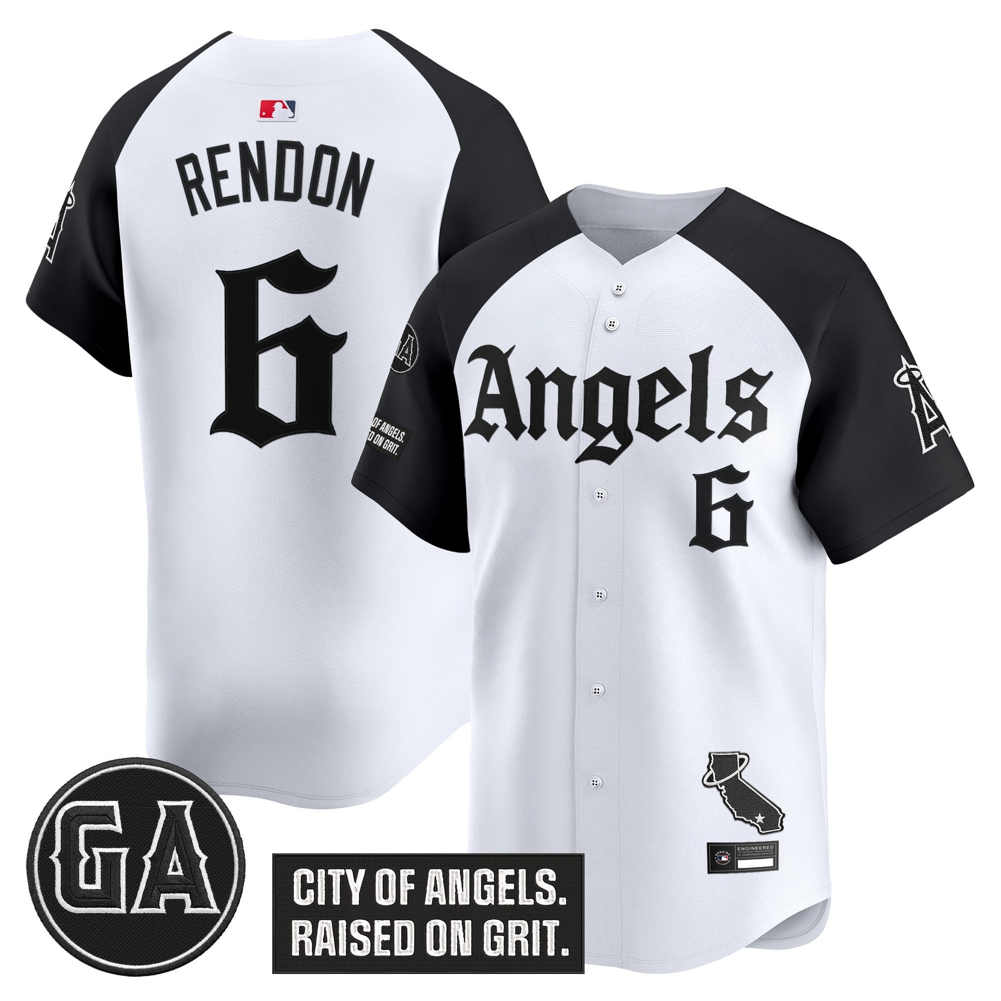 Men's Los Angeles Angels 'Garret Anderson Tribute Patch' Vapor Premier Limited Jersey - Gothic Edition - All Stitched