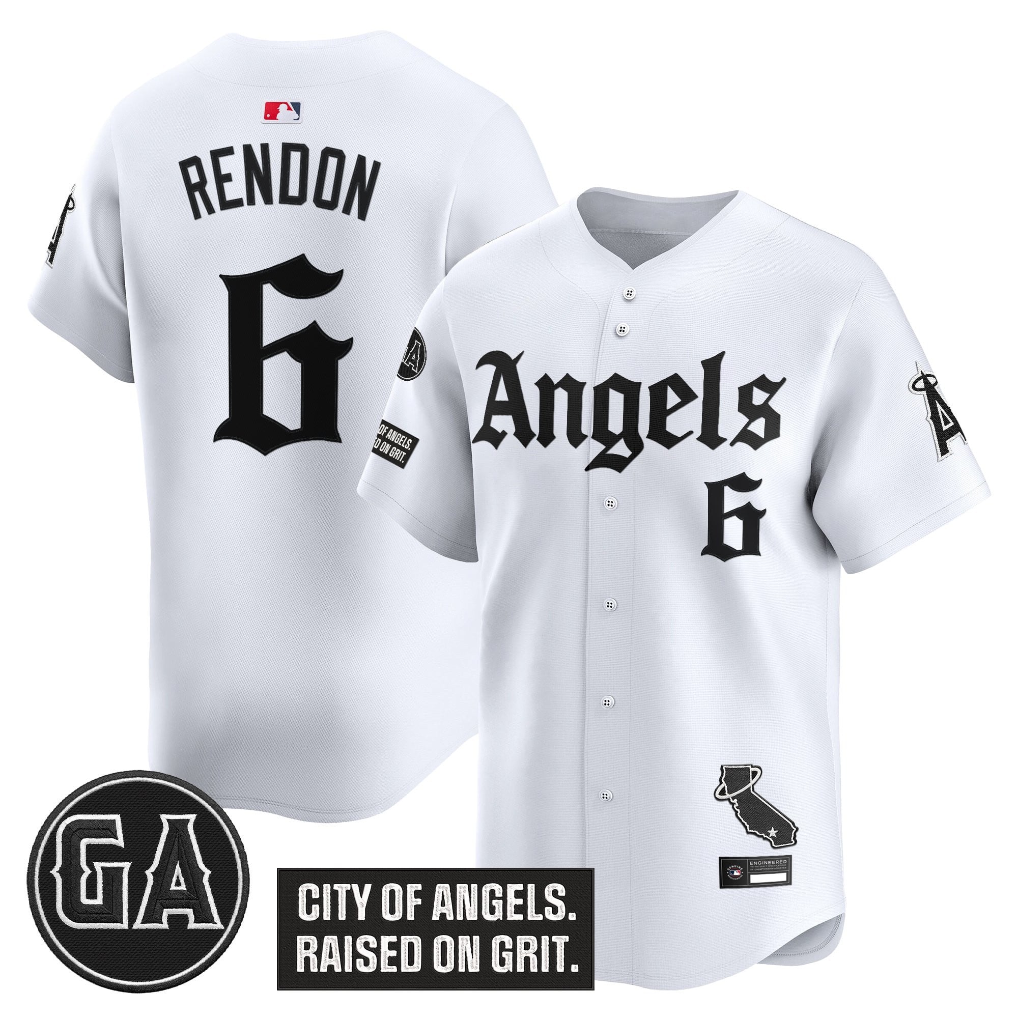 Men's Los Angeles Angels 'Garret Anderson Tribute Patch' Vapor Premier Limited Jersey - Gothic Edition - All Stitched