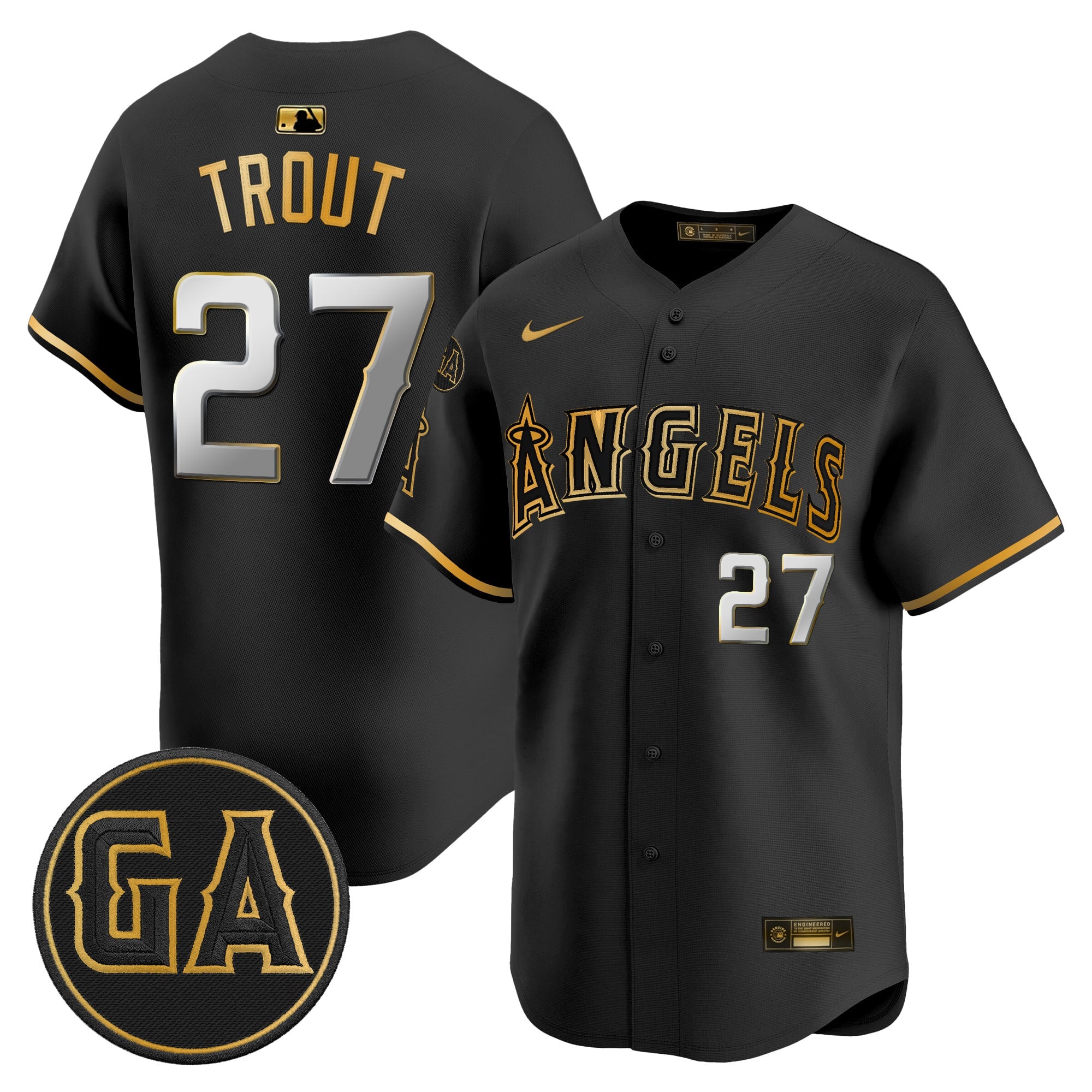 Men's Los Angeles Angels 'Garret Anderson Tribute Patch' Vapor Premier Limited Jersey - All Stitched