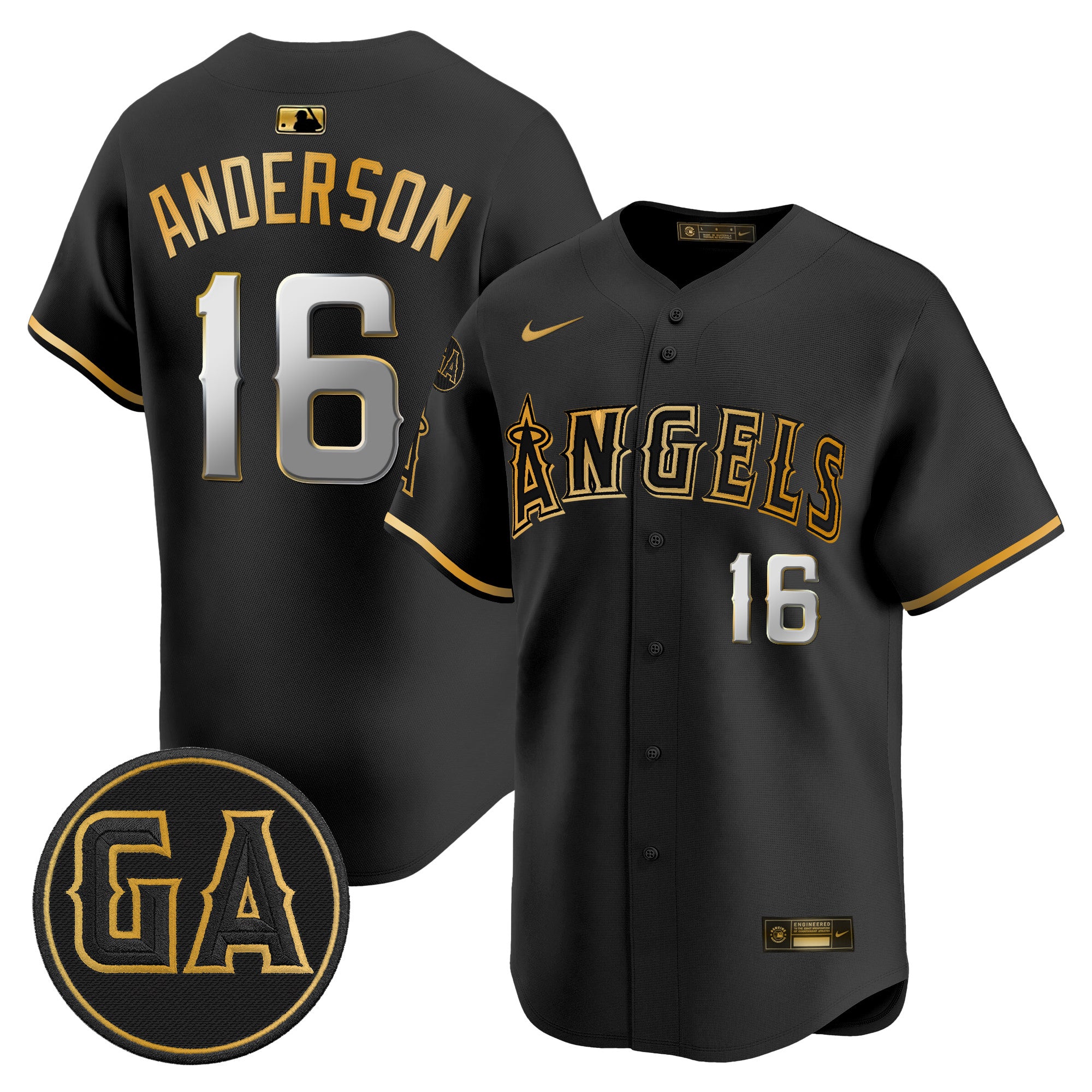 Men's Los Angeles Angels 'Garret Anderson Tribute Patch' Vapor Premier Limited Jersey - All Stitched
