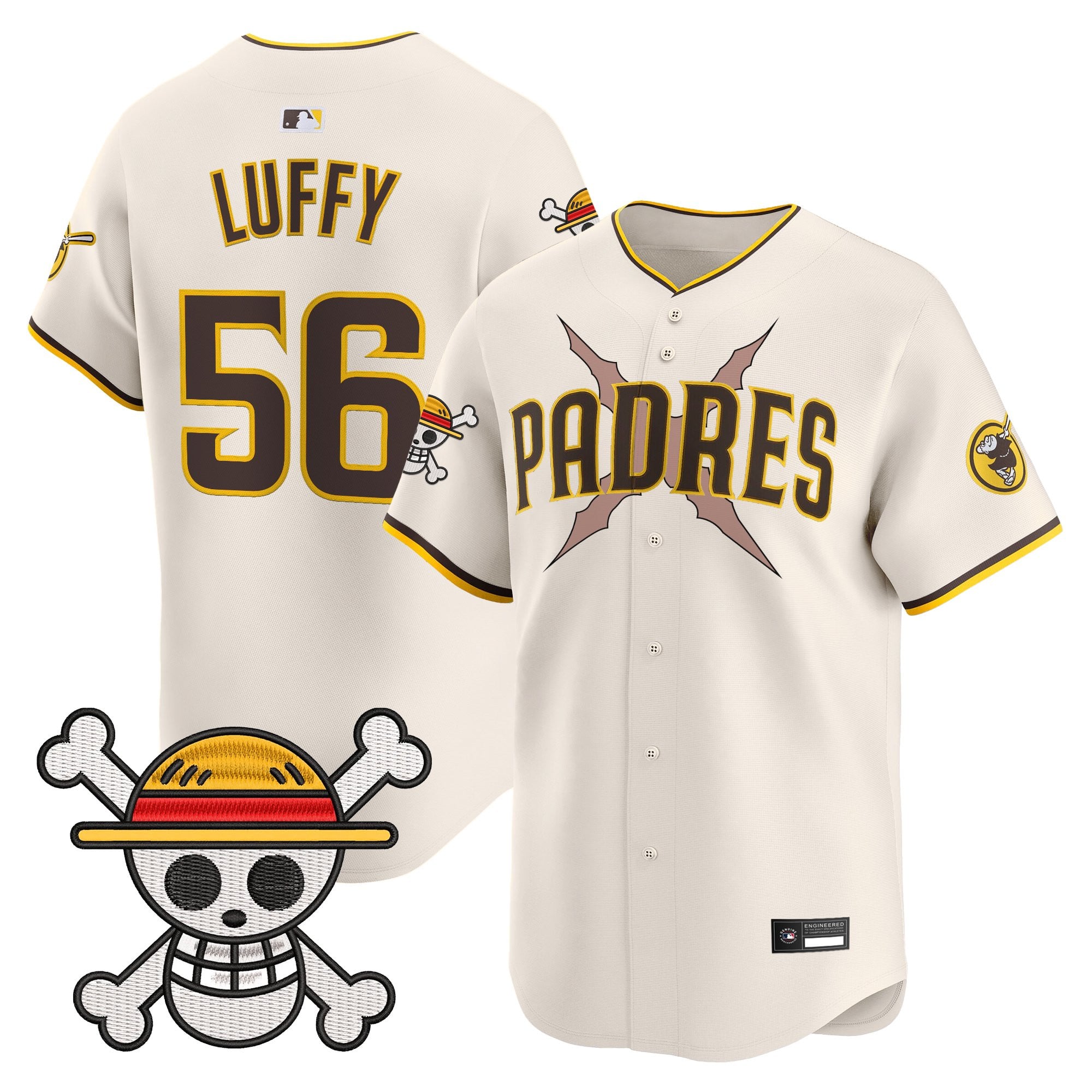 Men's Padres x One Piece Vapor Premier Limited Jersey - Stitched