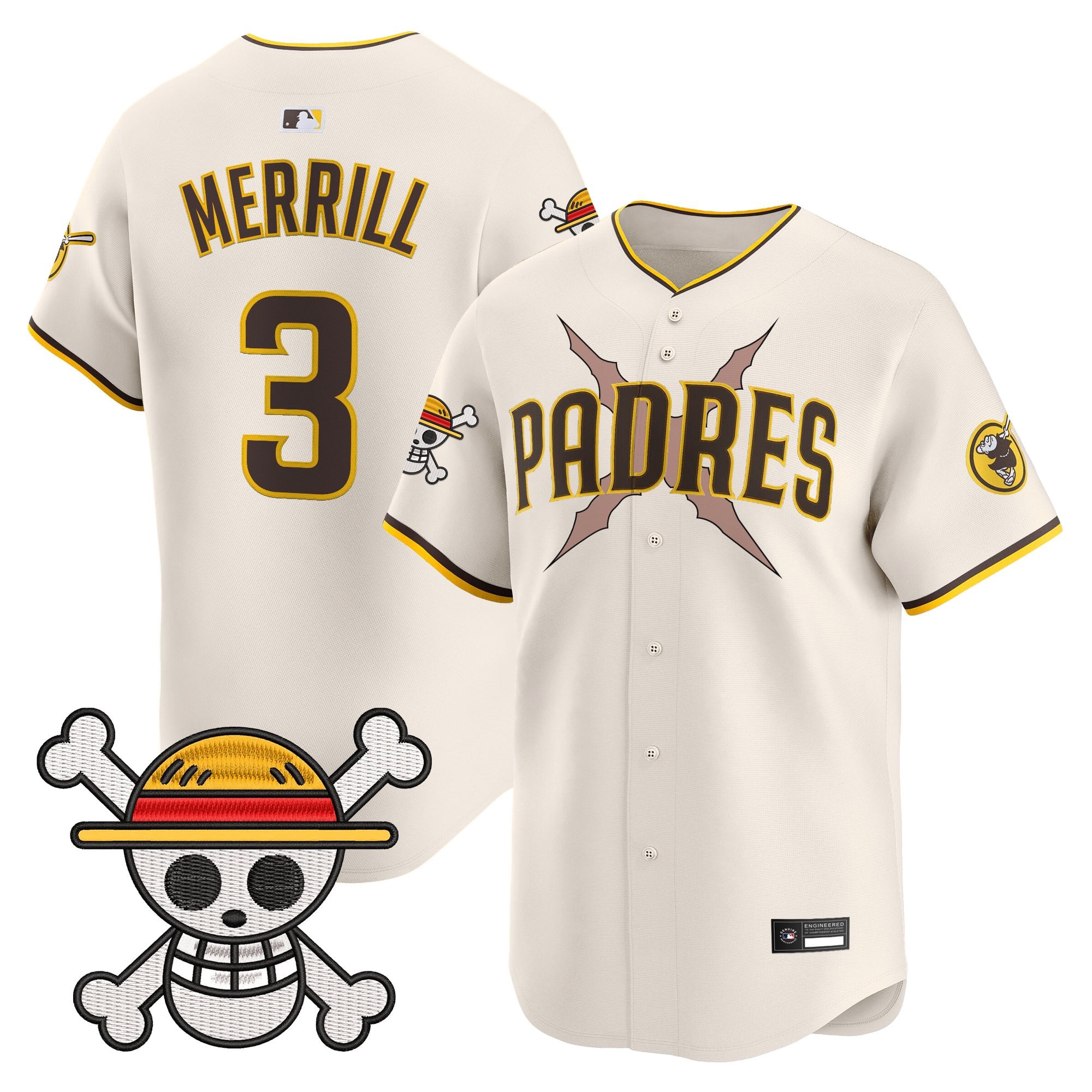 Men's Padres x One Piece Vapor Premier Limited Jersey - Stitched