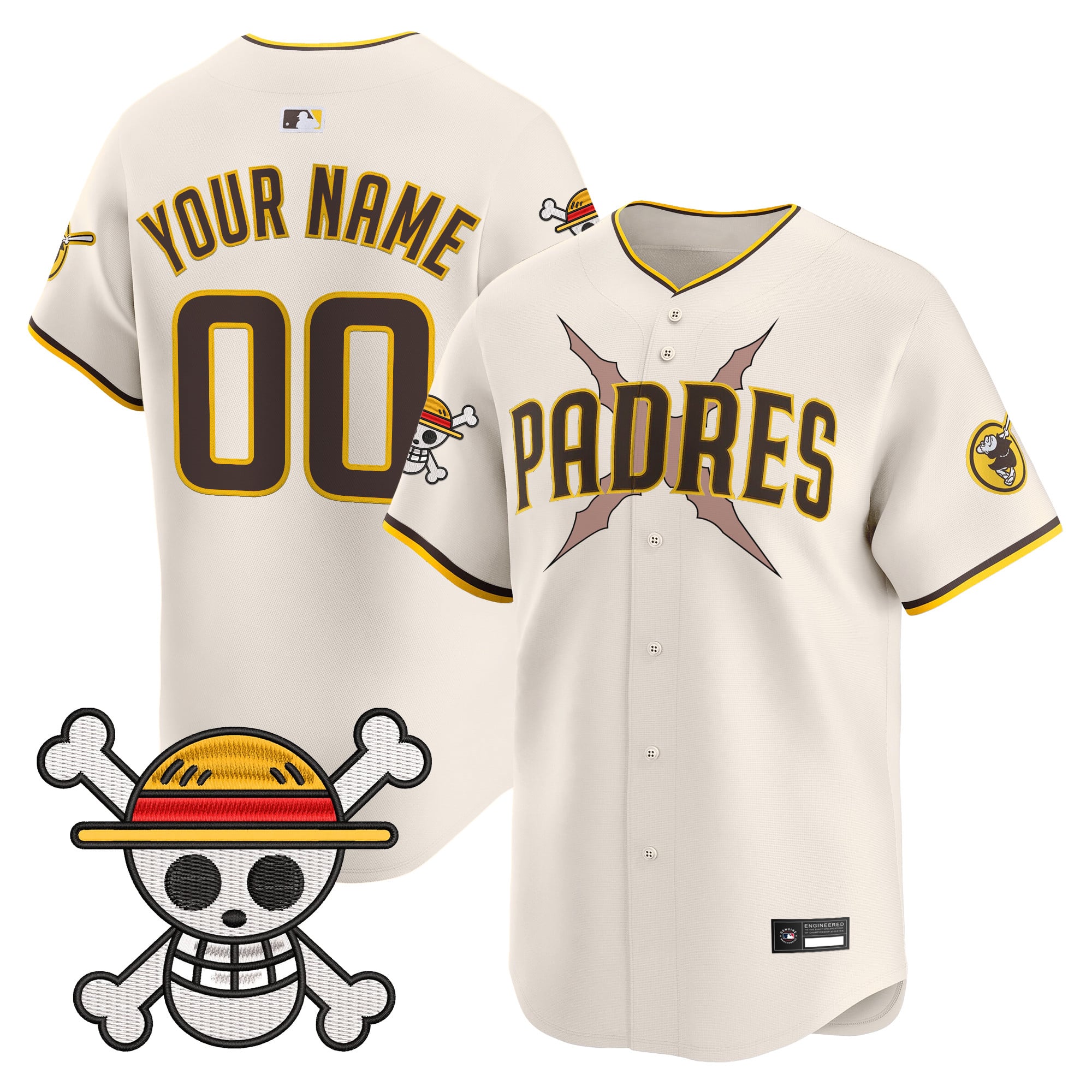 Padres x One Piece Vapor Premier Limited Custom Jersey - Stitched