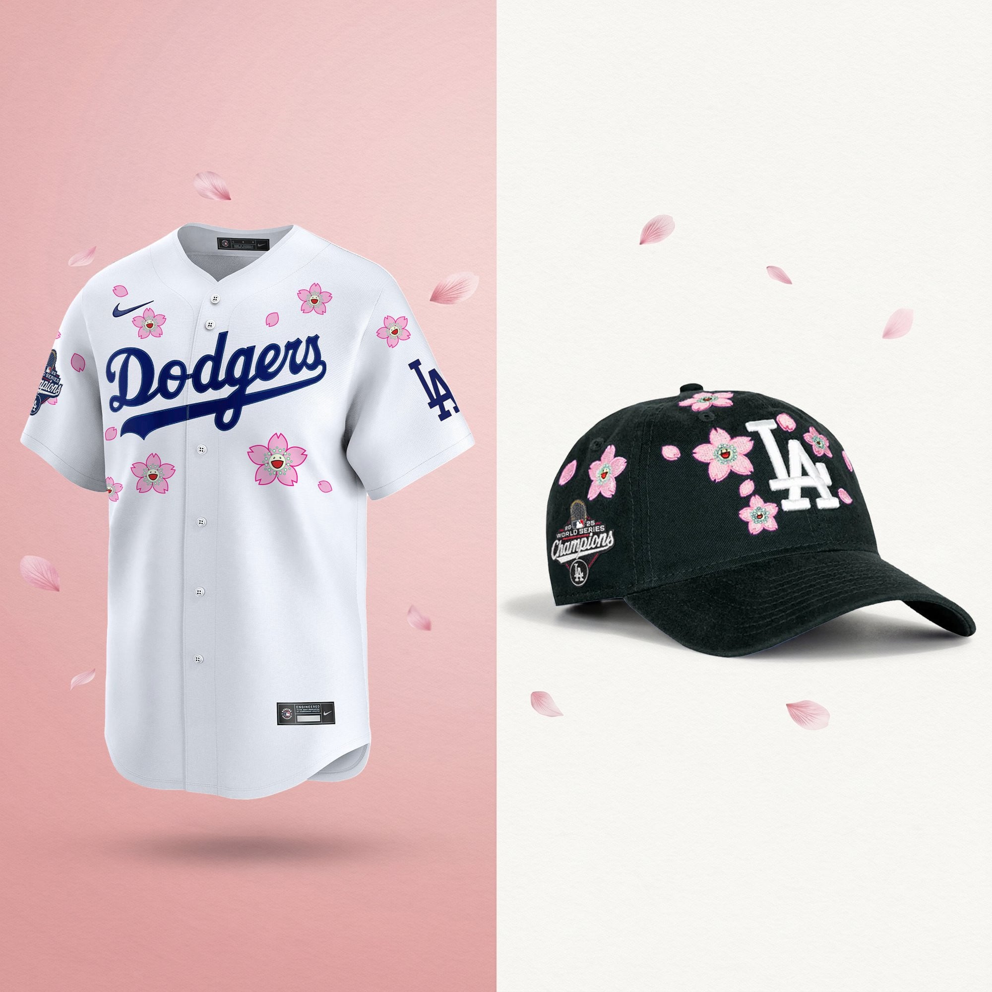 Men's Dodgers 2025 Champions Tokyo Series Bundle – Jersey & Strapback Hat - Stitched