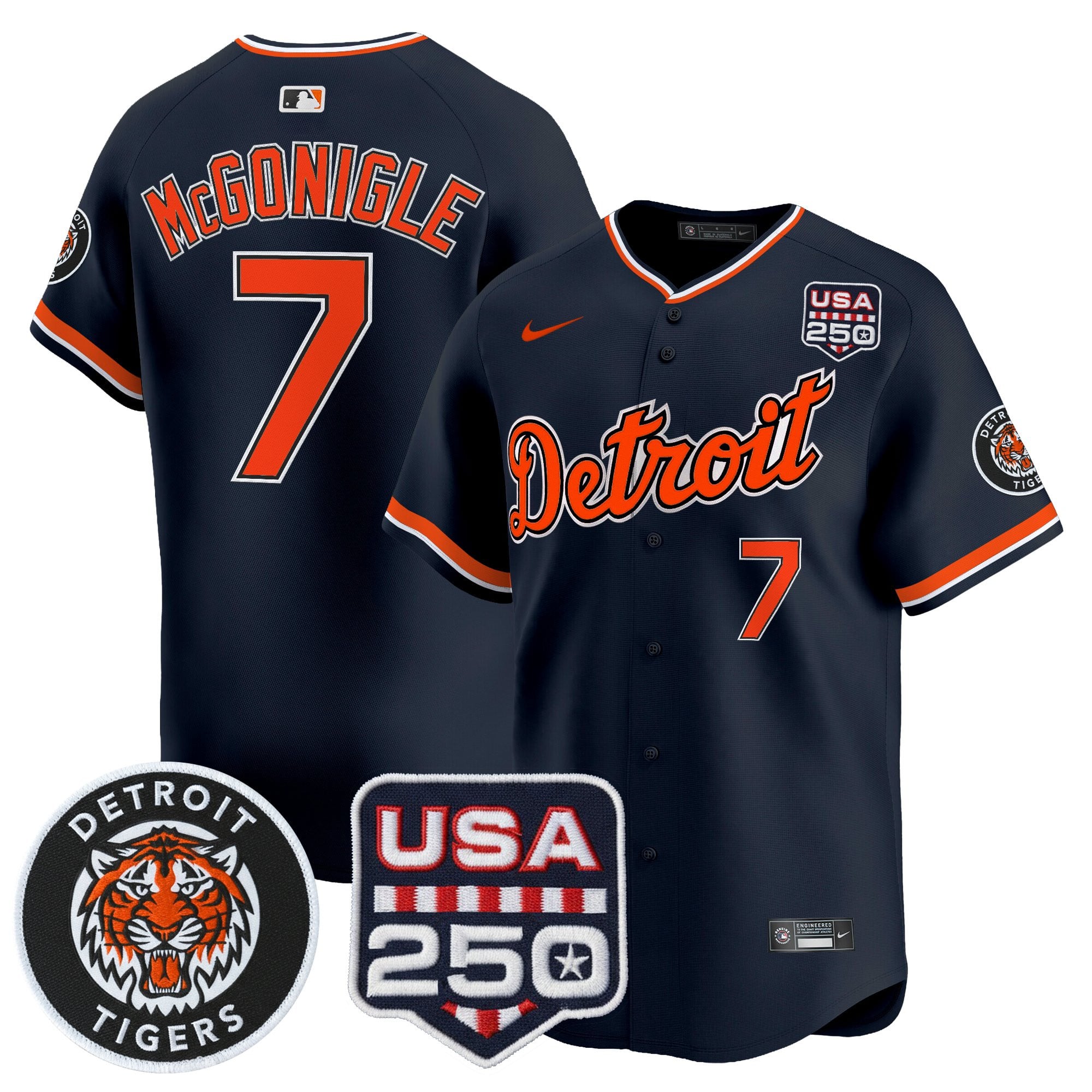 Men's Detroit Tigers 2026 Alternate Vapor Premier Limited Jersey - 250America Patch - All Stitched
