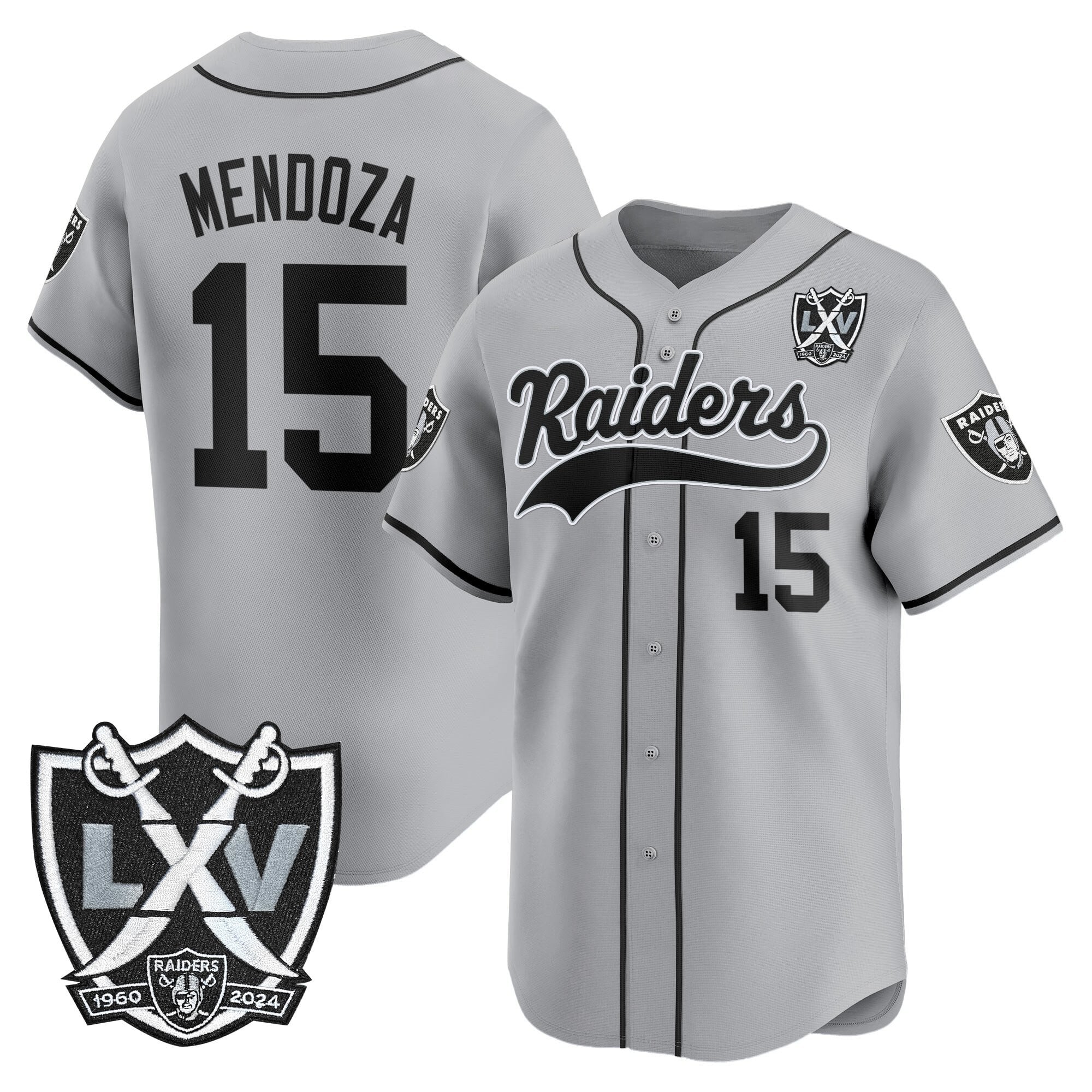 Men's Las Vegas Raiders 65th Anniversary Patch Vapor Baseball Jersey - All Stitched