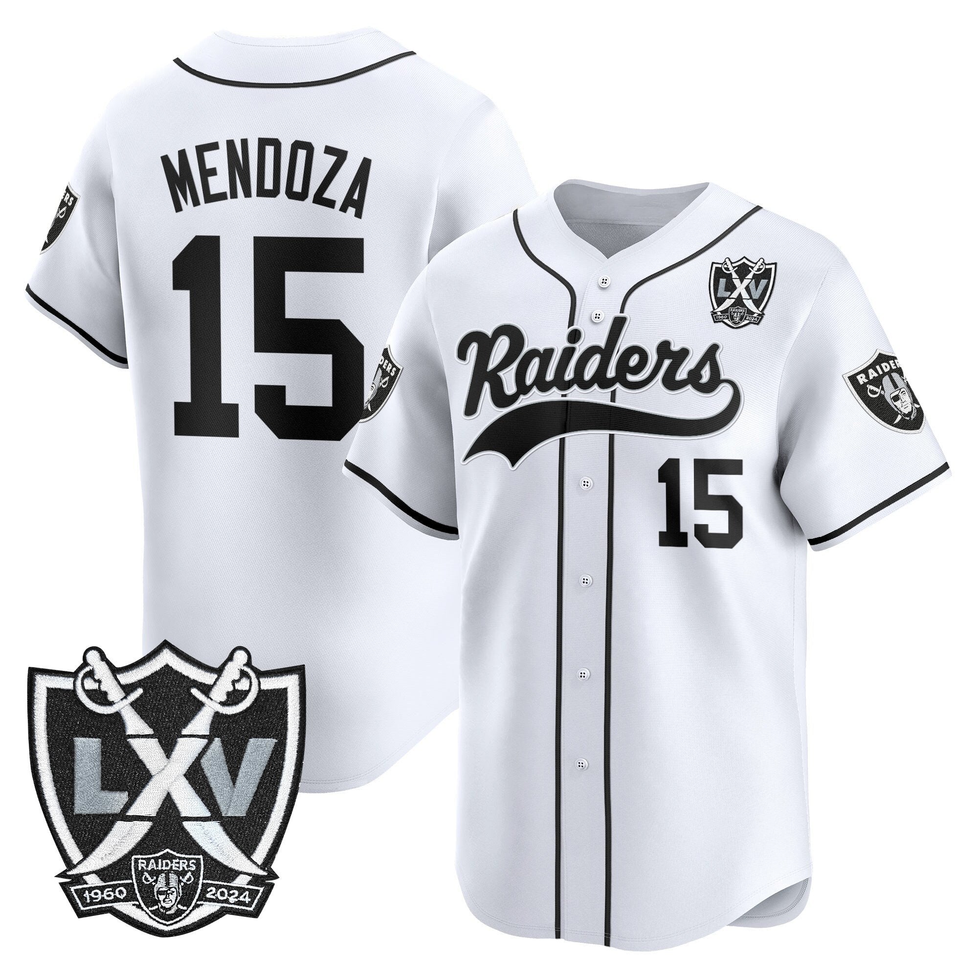 Men's Las Vegas Raiders 65th Anniversary Patch Vapor Baseball Jersey - All Stitched