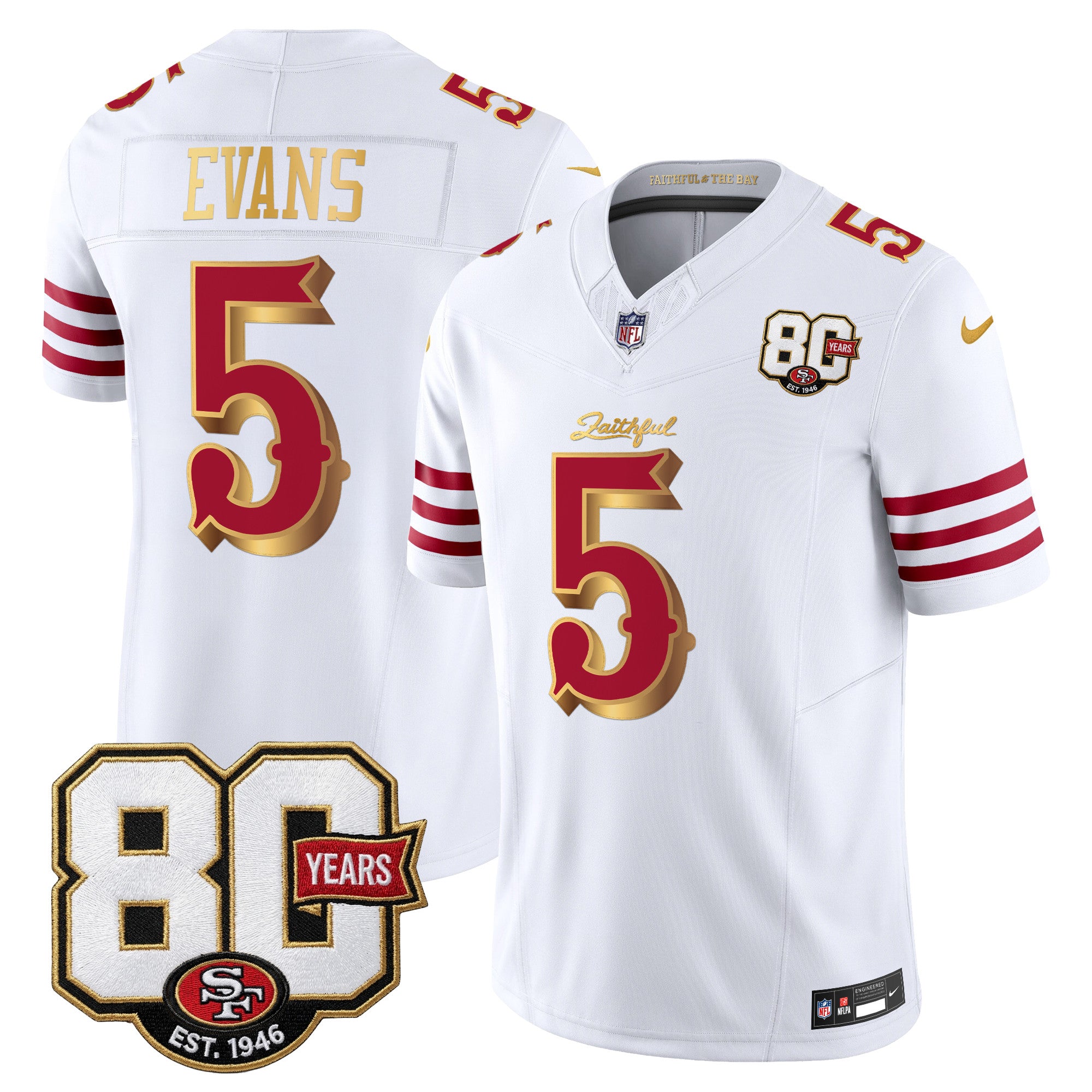 Men's San Francisco 49ers 80th Anniversary Patch Vapor Limited Jersey - Rivalries Edition - All Stitched