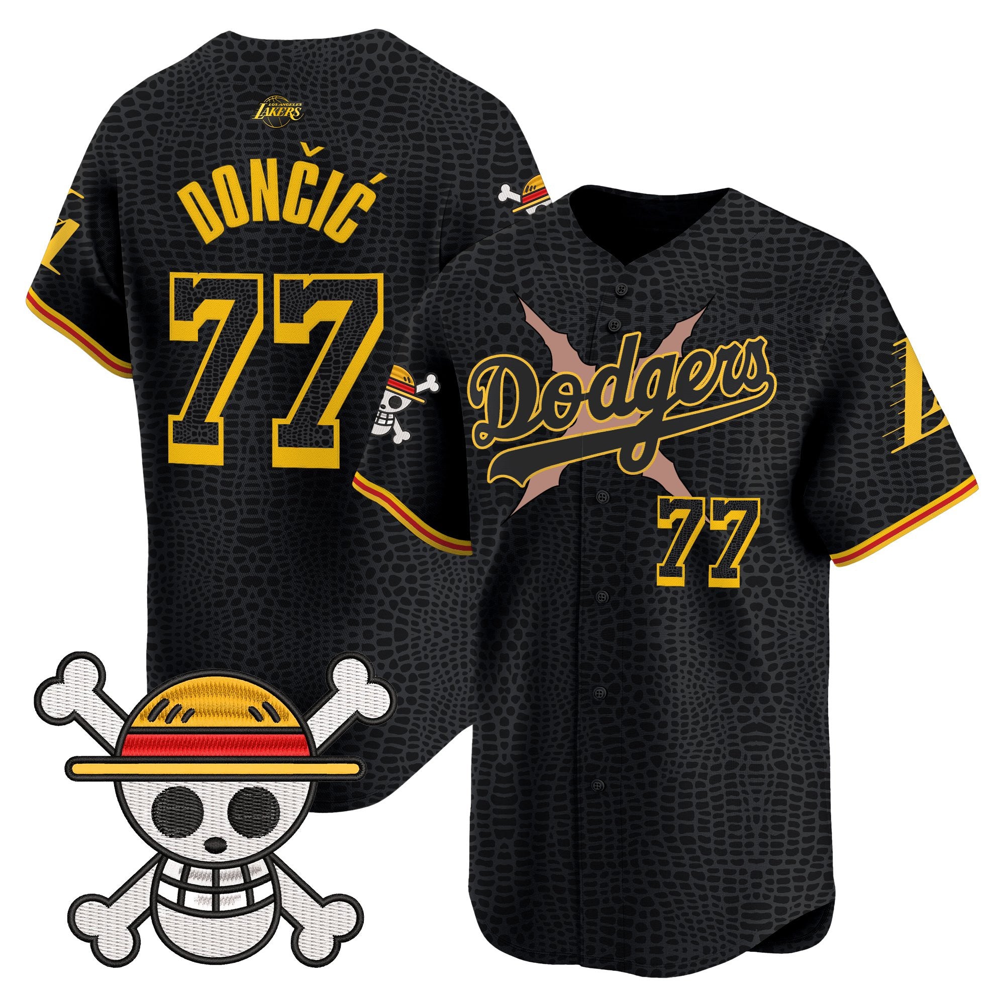 Men's Los Angeles Dodgers x One Piece x Mamba Vapor Premier Limited Jersey - Stitched