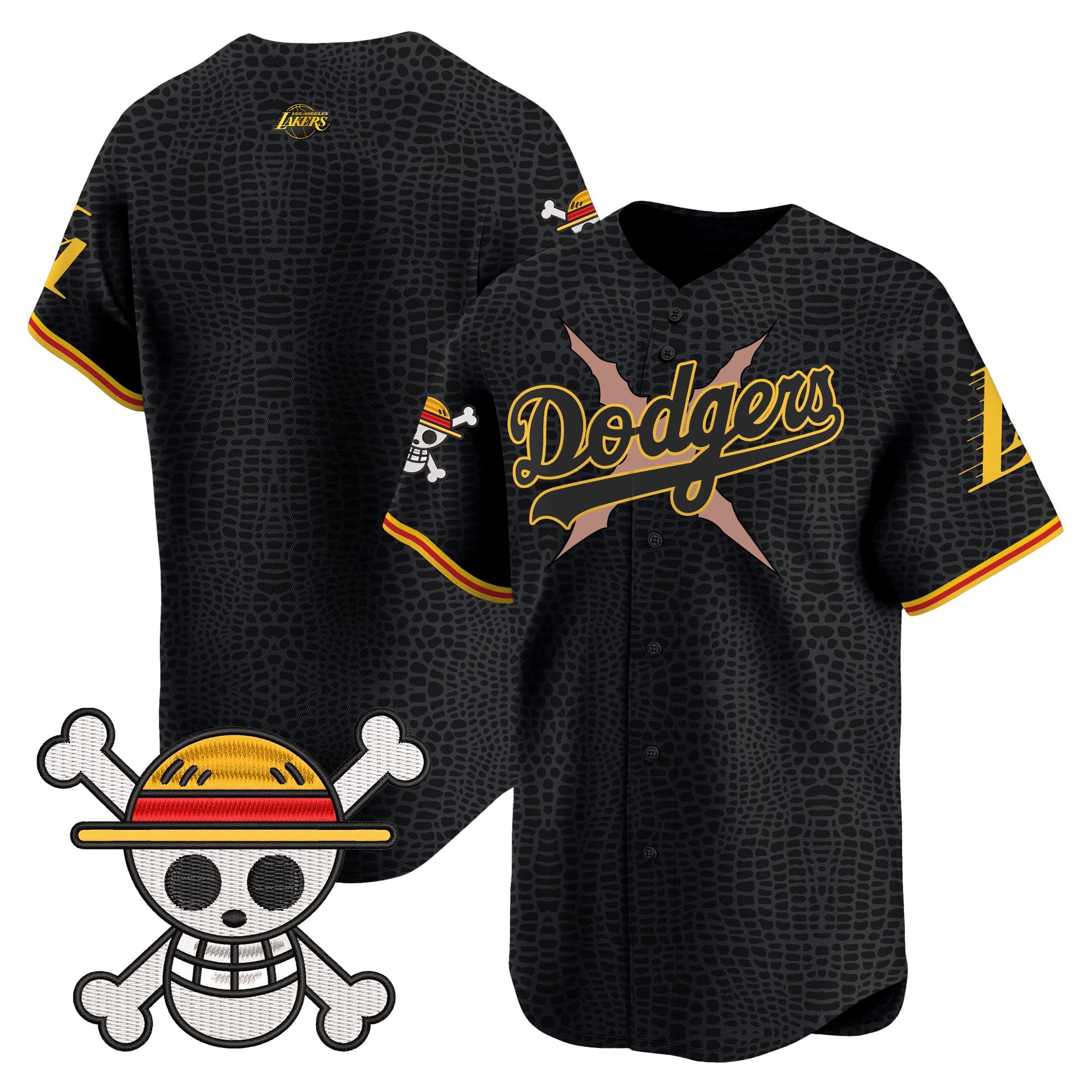 Men's Los Angeles Dodgers x One Piece x Mamba Vapor Premier Limited Jersey - Stitched