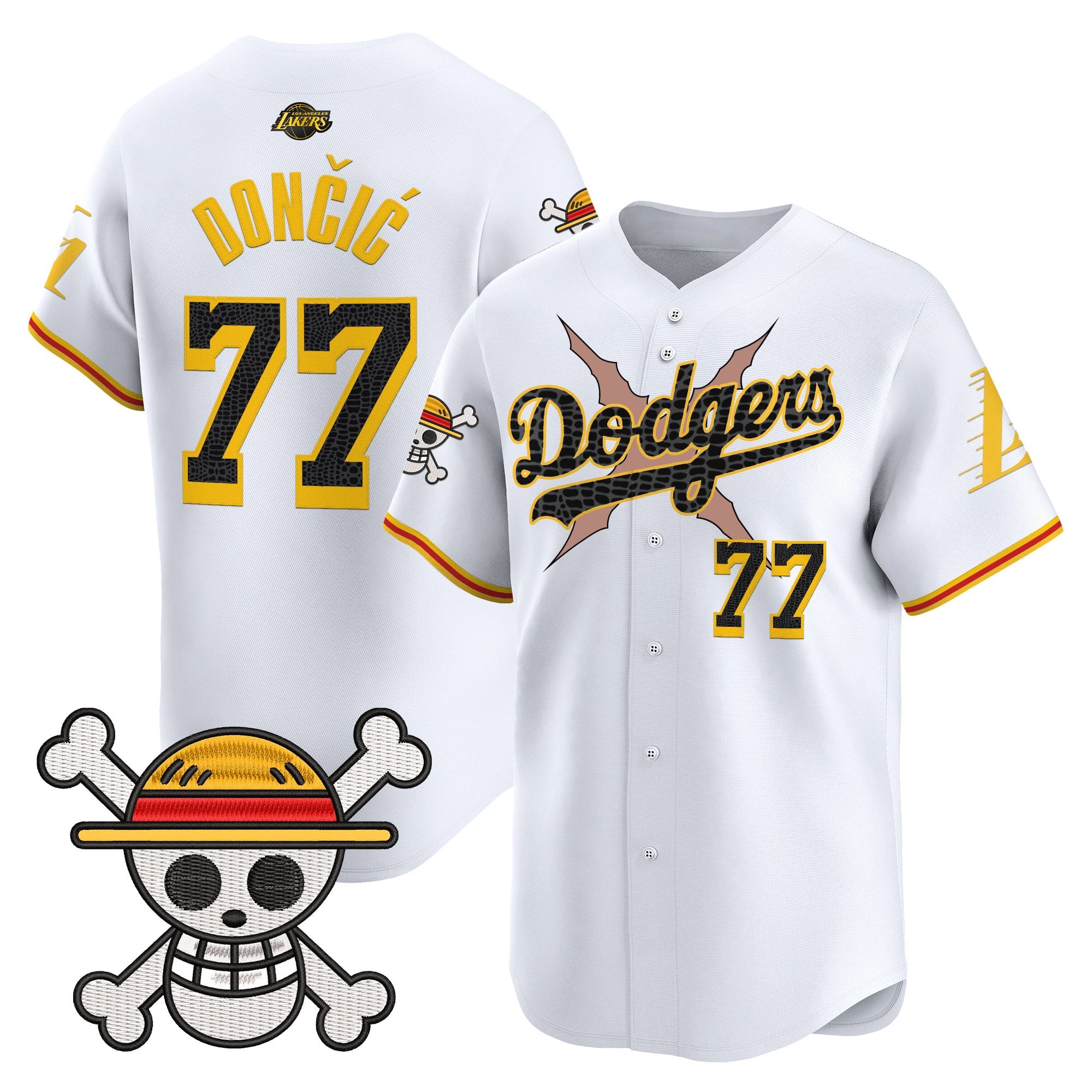 Men's Los Angeles Dodgers x One Piece x Mamba Vapor Premier Limited Jersey - Stitched