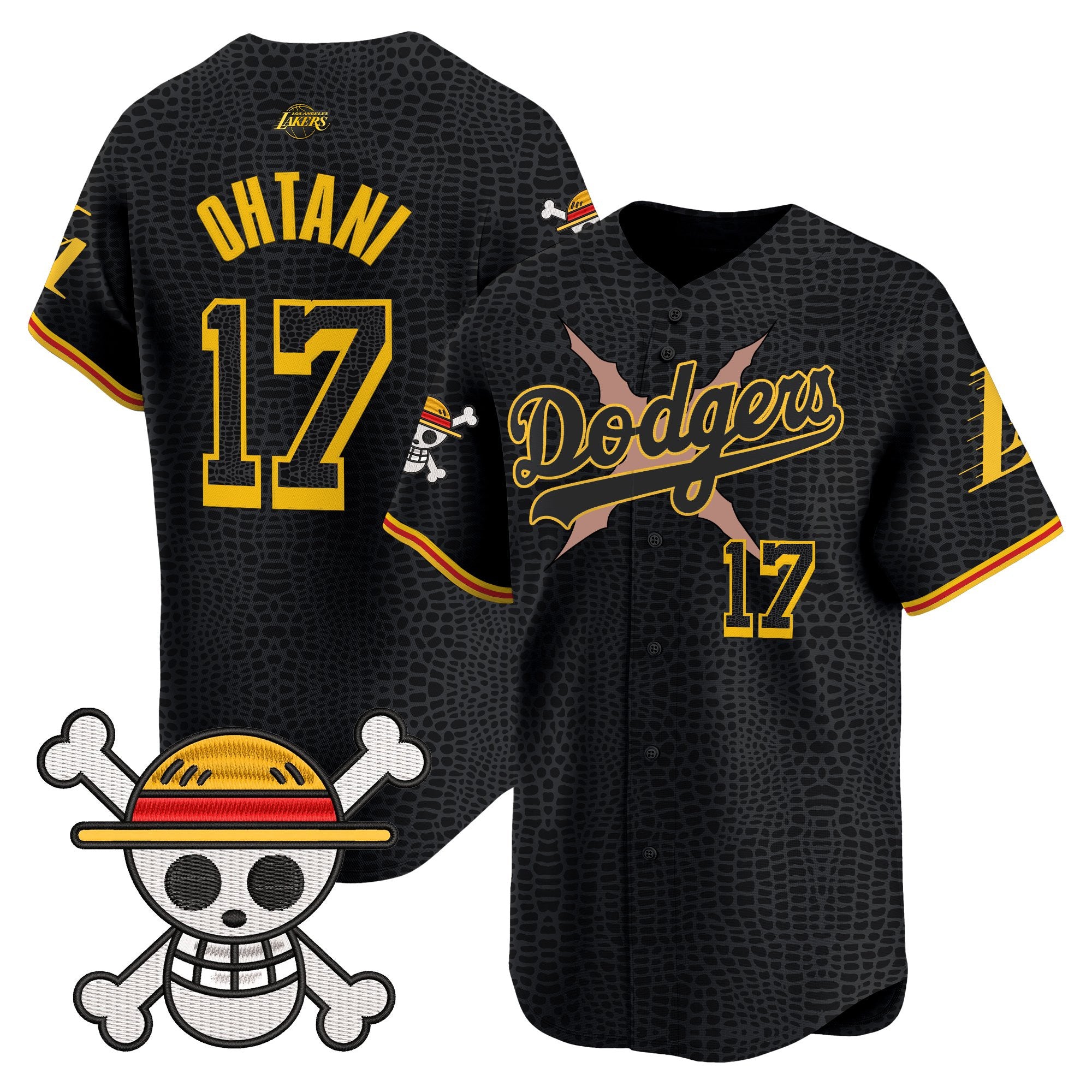 Men's Los Angeles Dodgers x One Piece x Mamba Vapor Premier Limited Jersey - Stitched