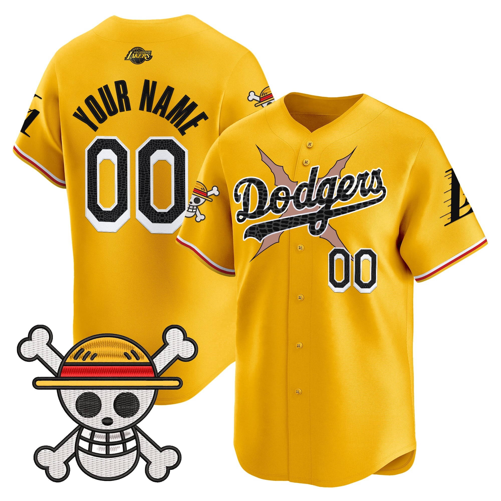 Los Angeles Dodgers x One Piece x Mamba Vapor Premier Limited Custom Jersey - Stitched