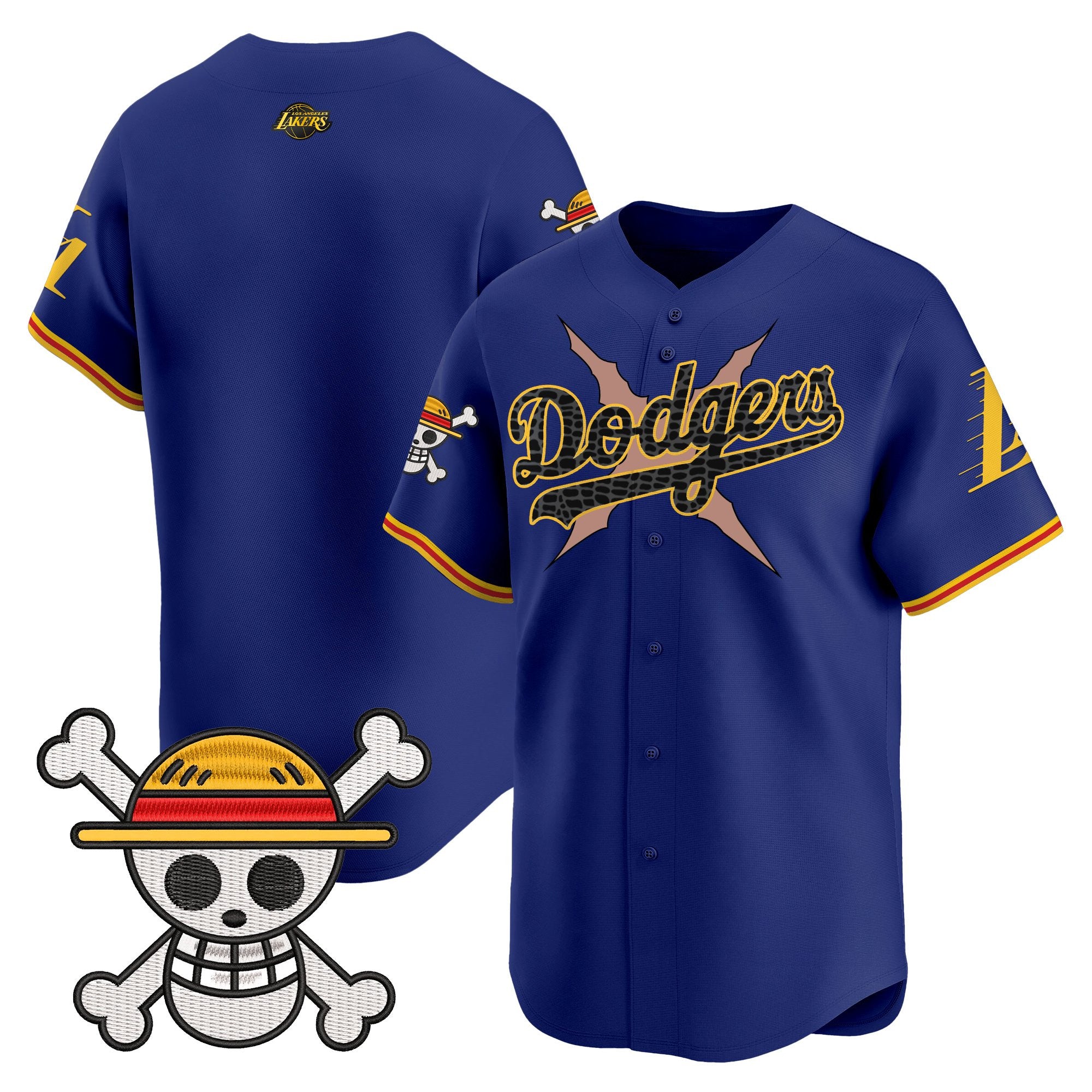 Men's Los Angeles Dodgers x One Piece x Mamba Vapor Premier Limited Jersey - Stitched