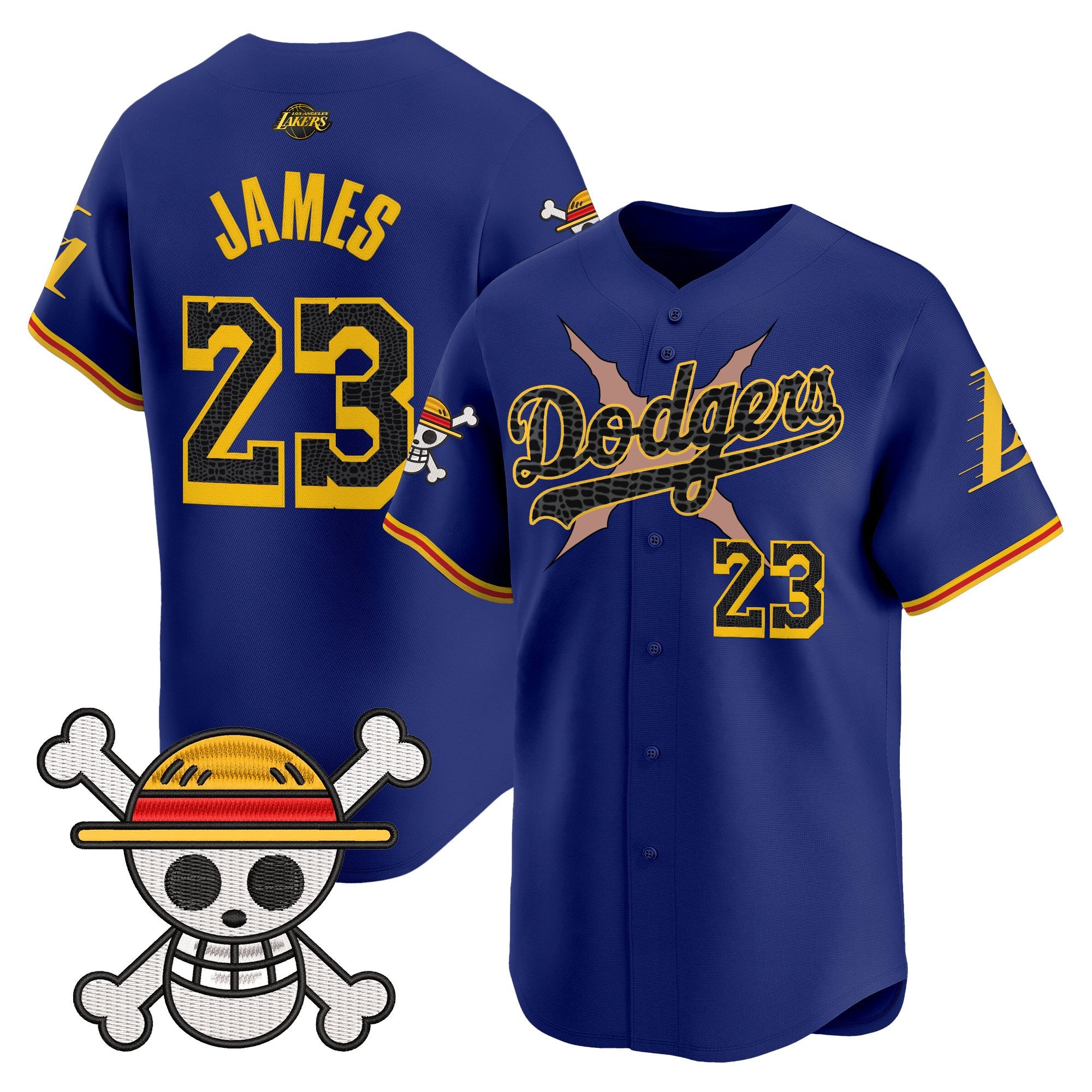 Men's Los Angeles Dodgers x One Piece x Mamba Vapor Premier Limited Jersey - Stitched