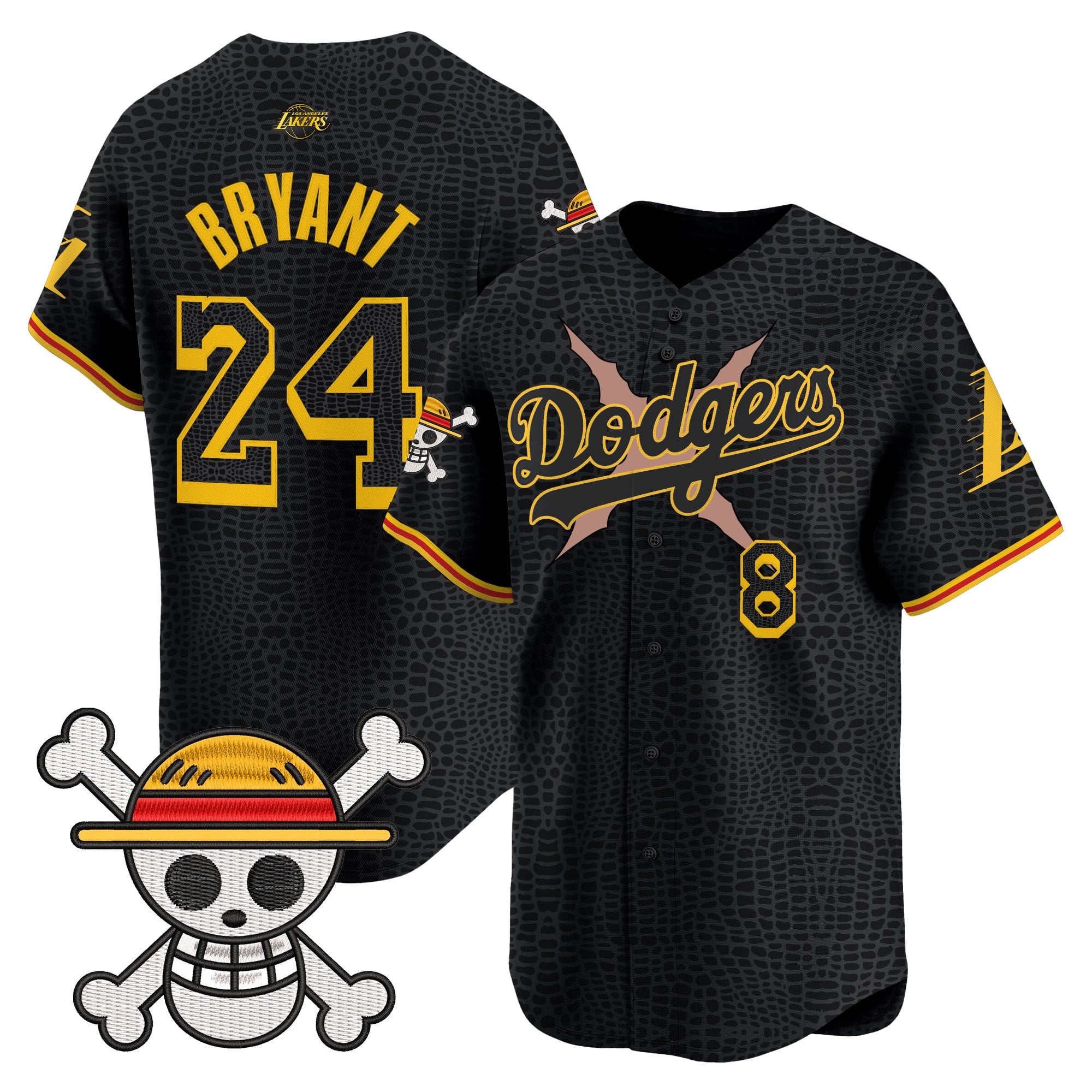 Men's Los Angeles Dodgers x One Piece x Mamba Vapor Premier Limited Jersey - Stitched