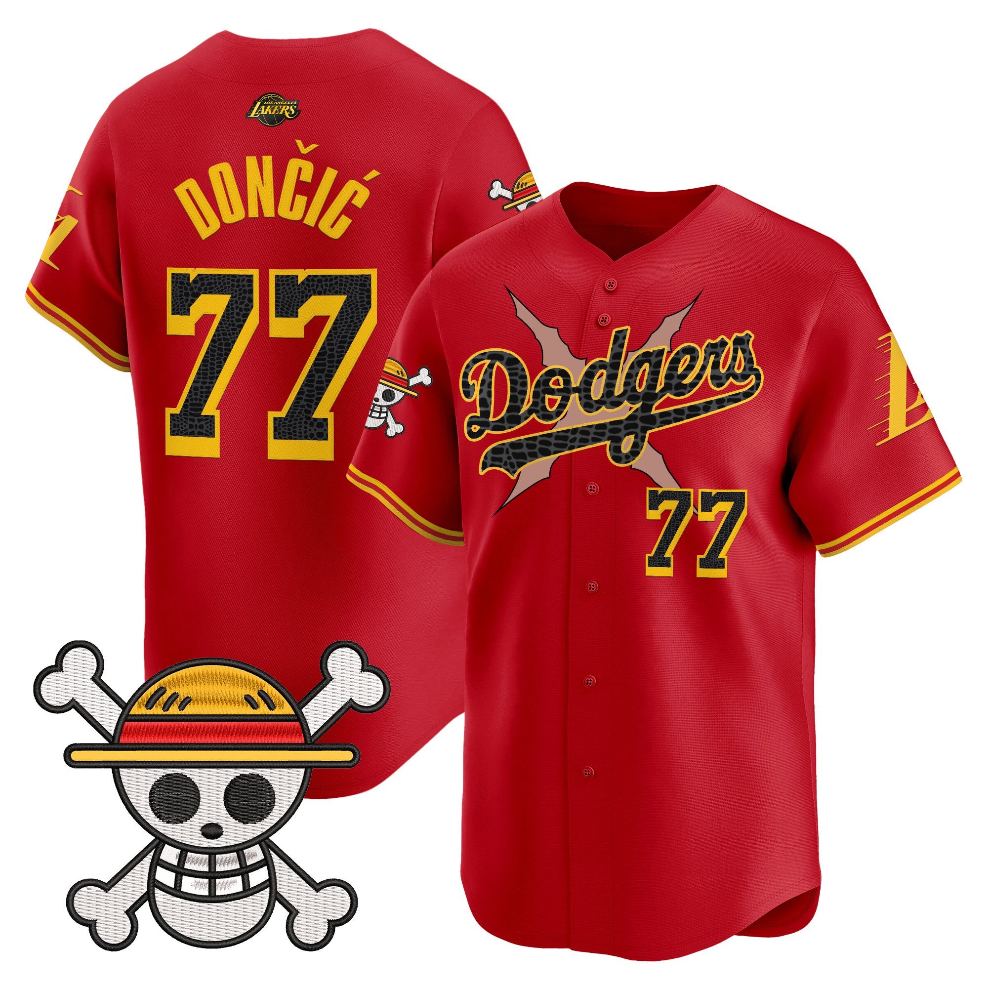 Men's Los Angeles Dodgers x One Piece x Mamba Vapor Premier Limited Jersey - Stitched