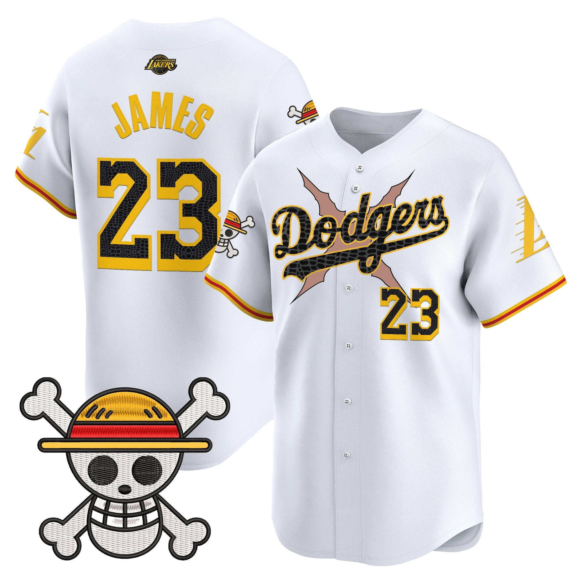 Men's Los Angeles Dodgers x One Piece x Mamba Vapor Premier Limited Jersey - Stitched
