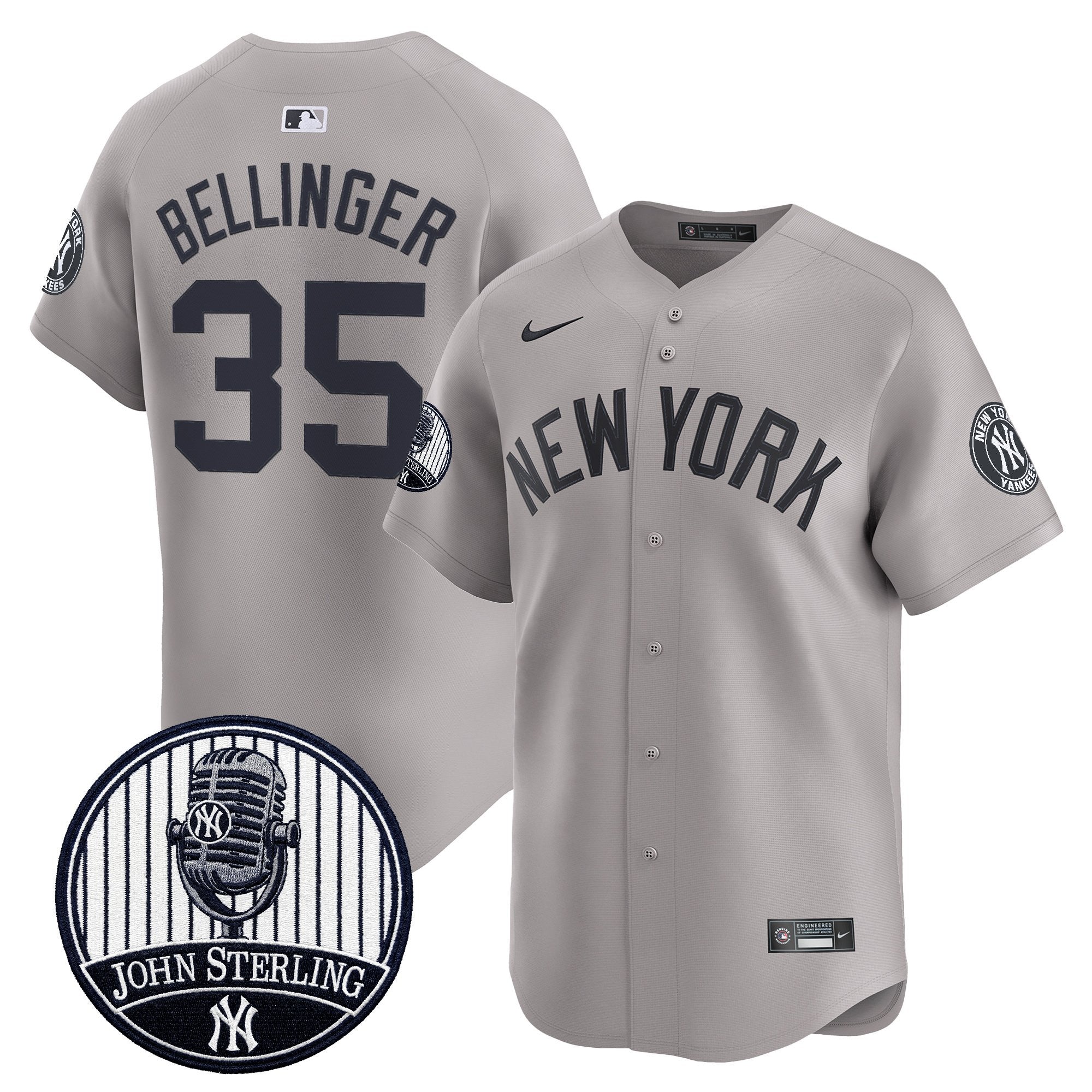 Men's Yankees John Sterling "The Voice of the Yankees" Tribute Patch Vapor Premier Limited Jersey V2 - All Stitched