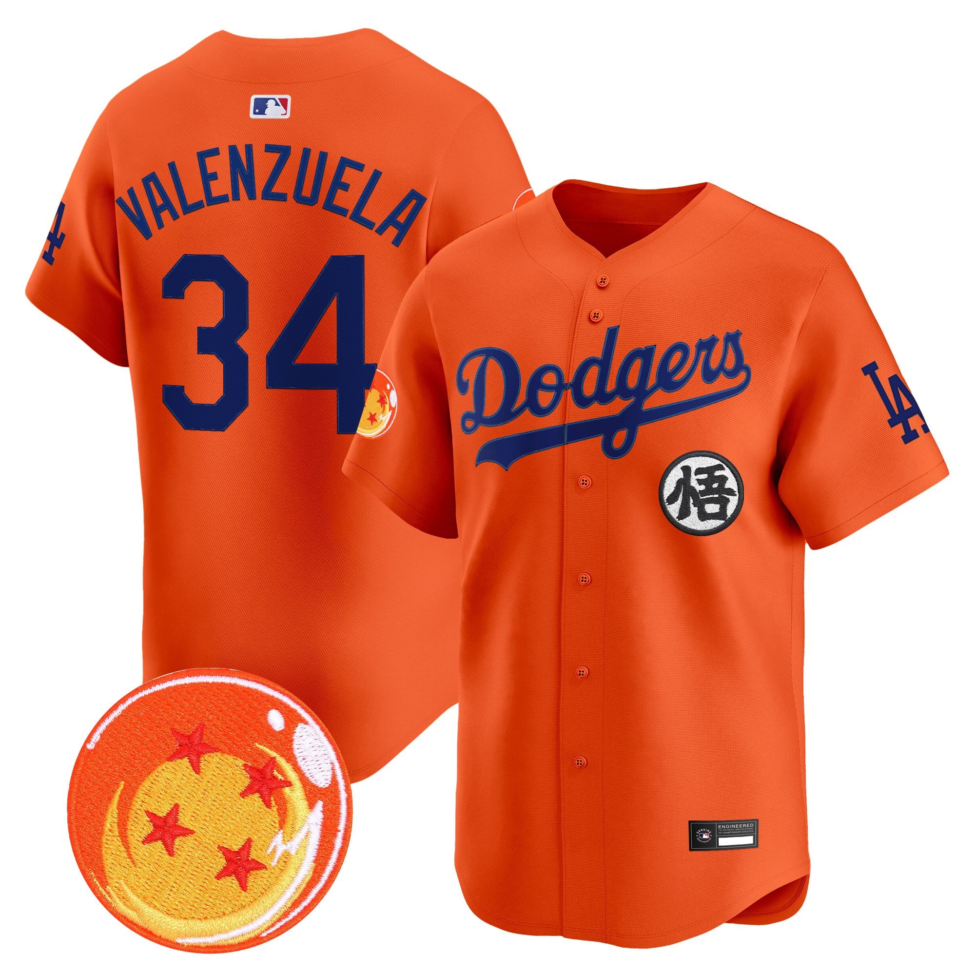 Men's Los Angeles Dodgers x Dragon Ball Vapor Premier Limited Jersey - Stitched