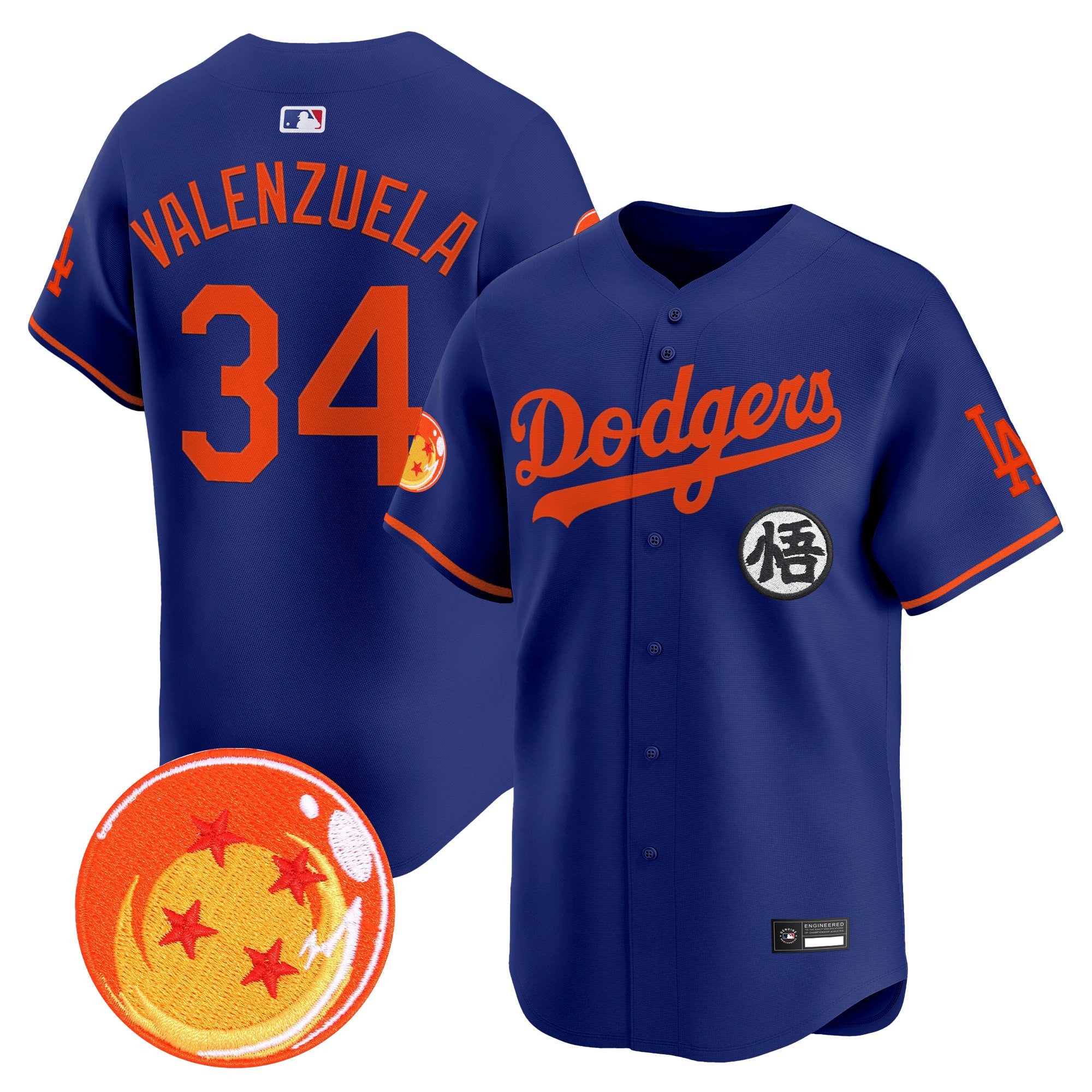 Men's Los Angeles Dodgers x Dragon Ball Vapor Premier Limited Jersey - Stitched