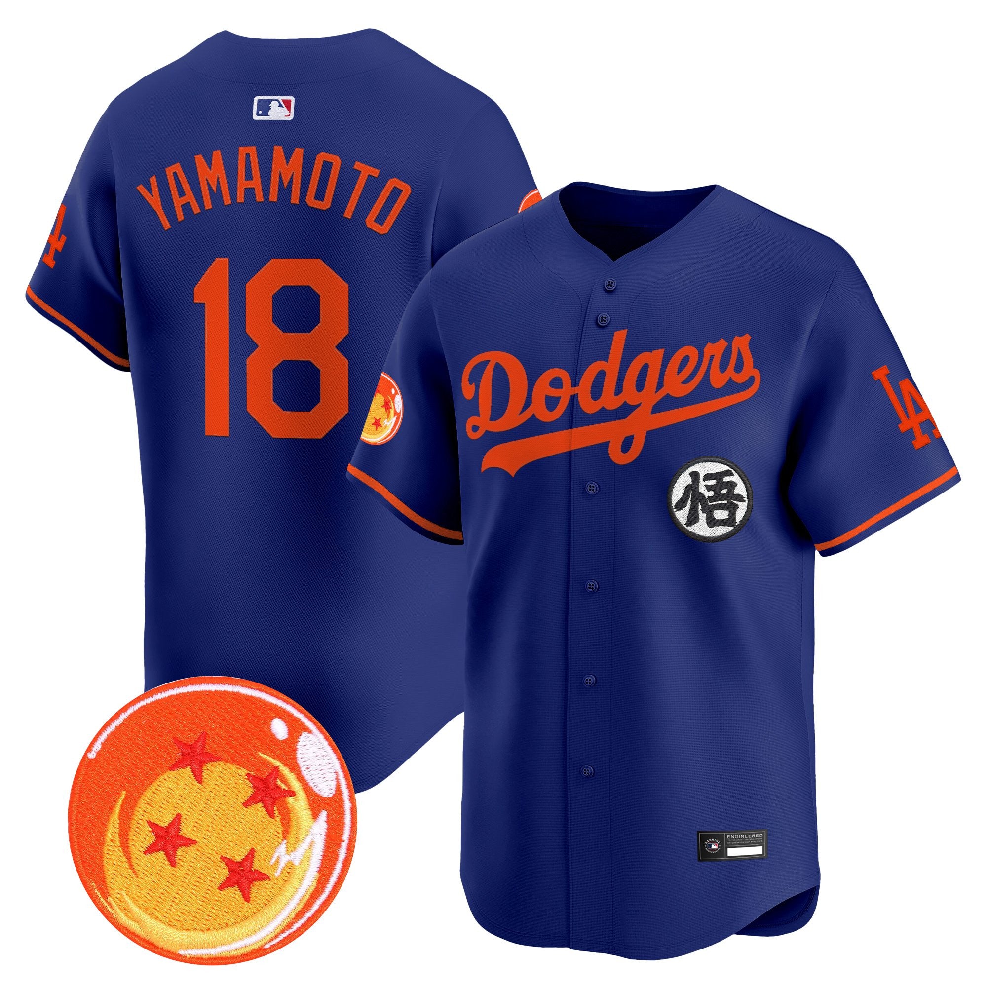 Men's Los Angeles Dodgers x Dragon Ball Vapor Premier Limited Jersey - Stitched