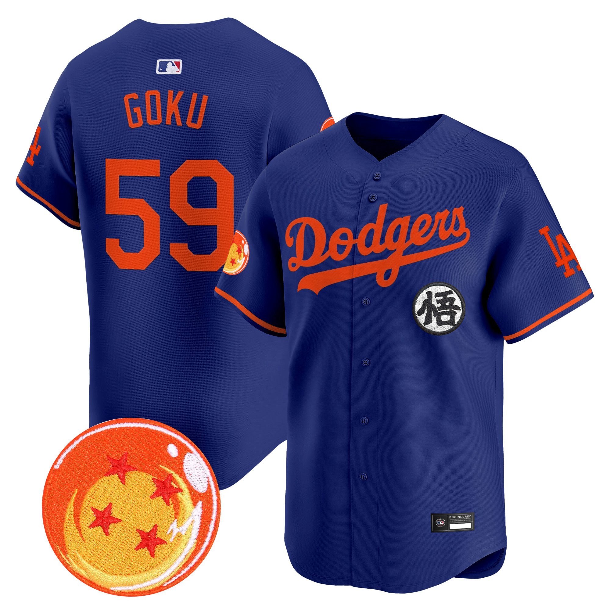 Men's Los Angeles Dodgers x Dragon Ball Vapor Premier Limited Jersey - Stitched