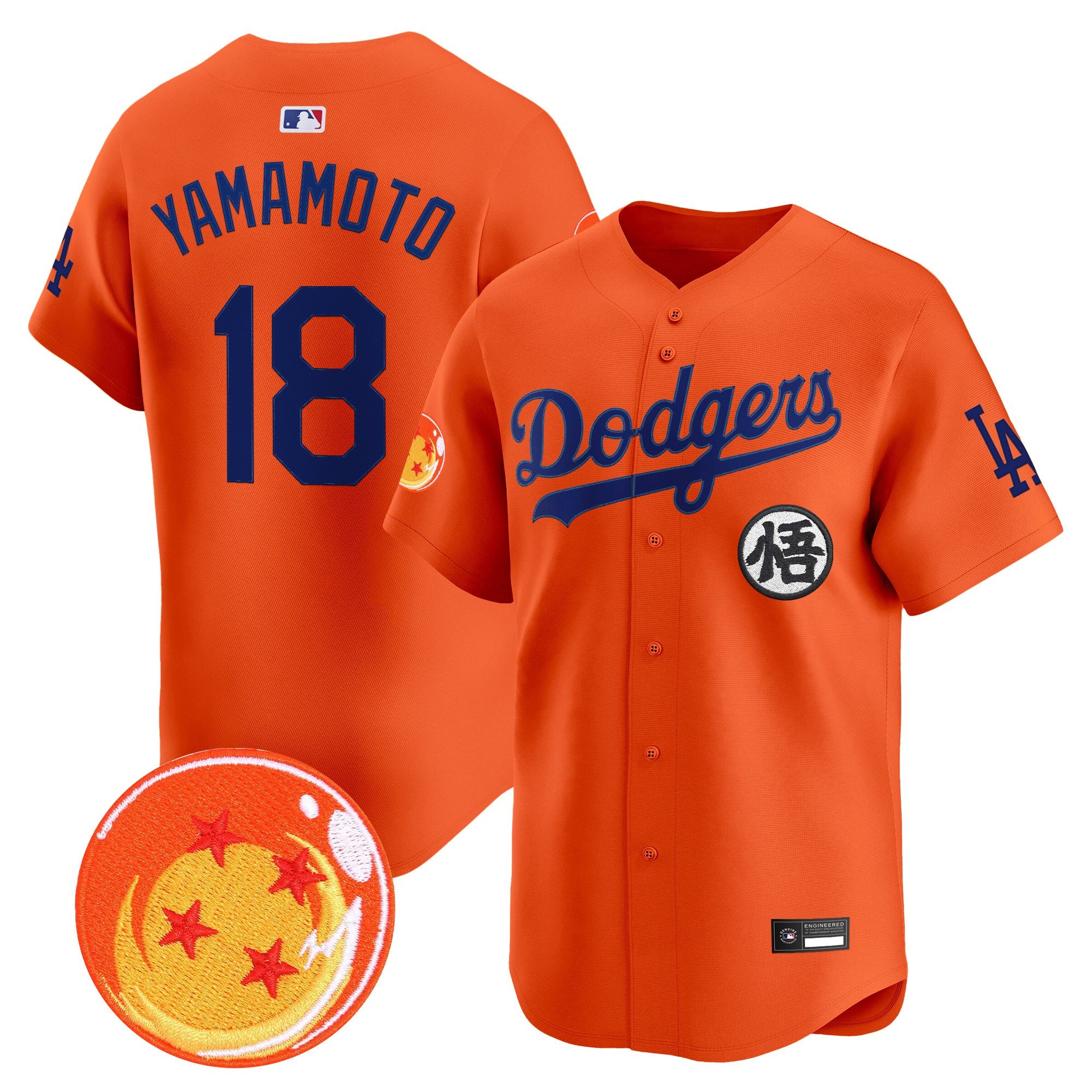 Men's Los Angeles Dodgers x Dragon Ball Vapor Premier Limited Jersey - Stitched