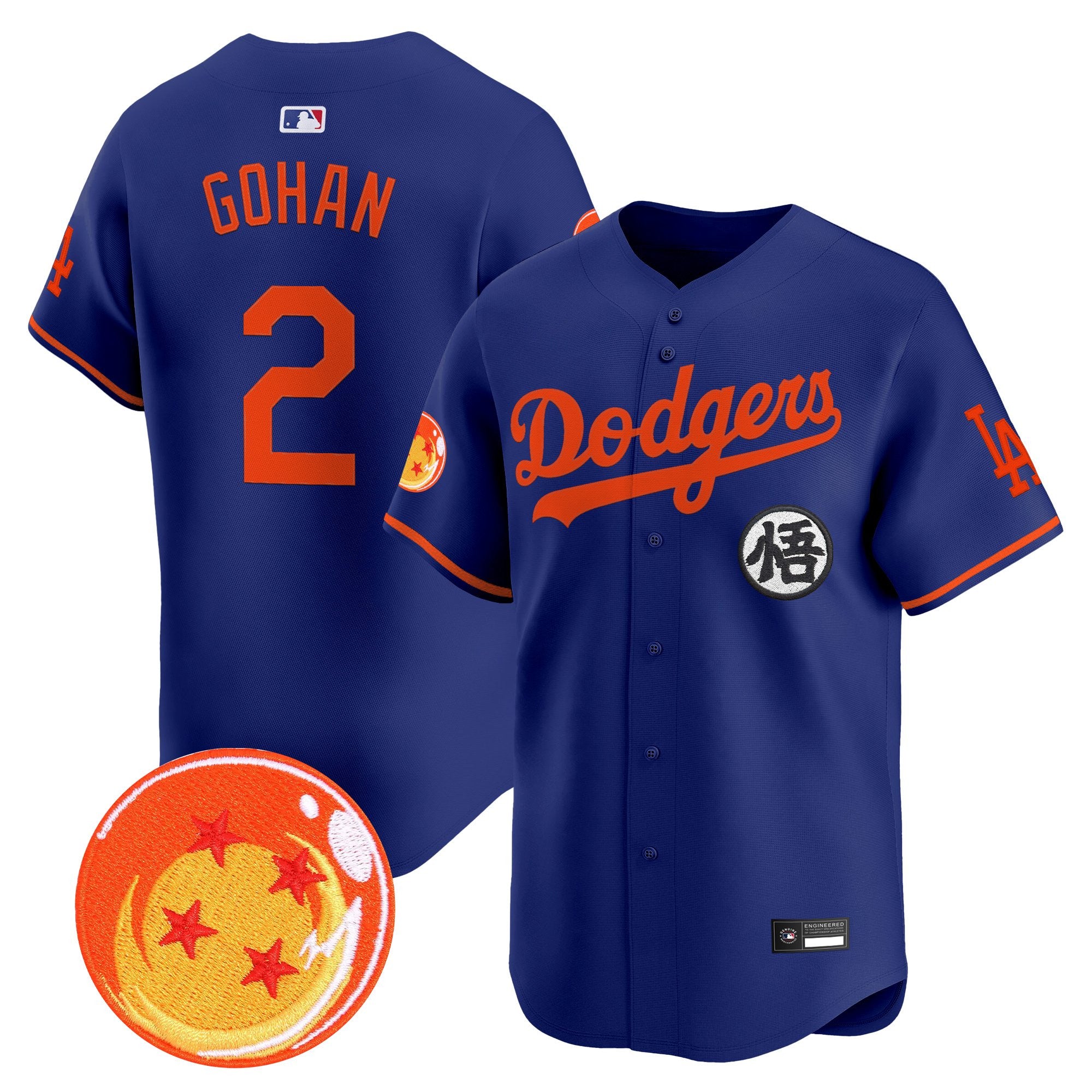 Men's Los Angeles Dodgers x Dragon Ball Vapor Premier Limited Jersey - Stitched