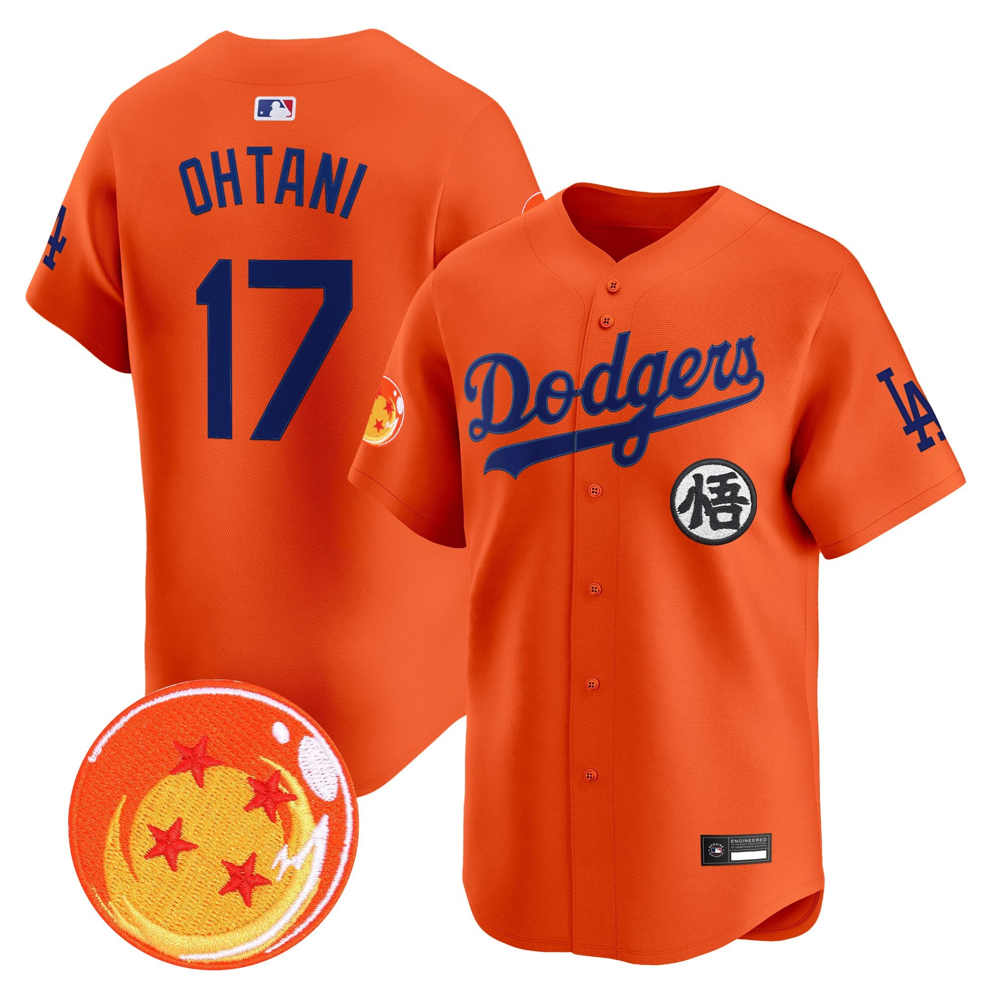 Men's Los Angeles Dodgers x Dragon Ball Vapor Premier Limited Jersey - Stitched