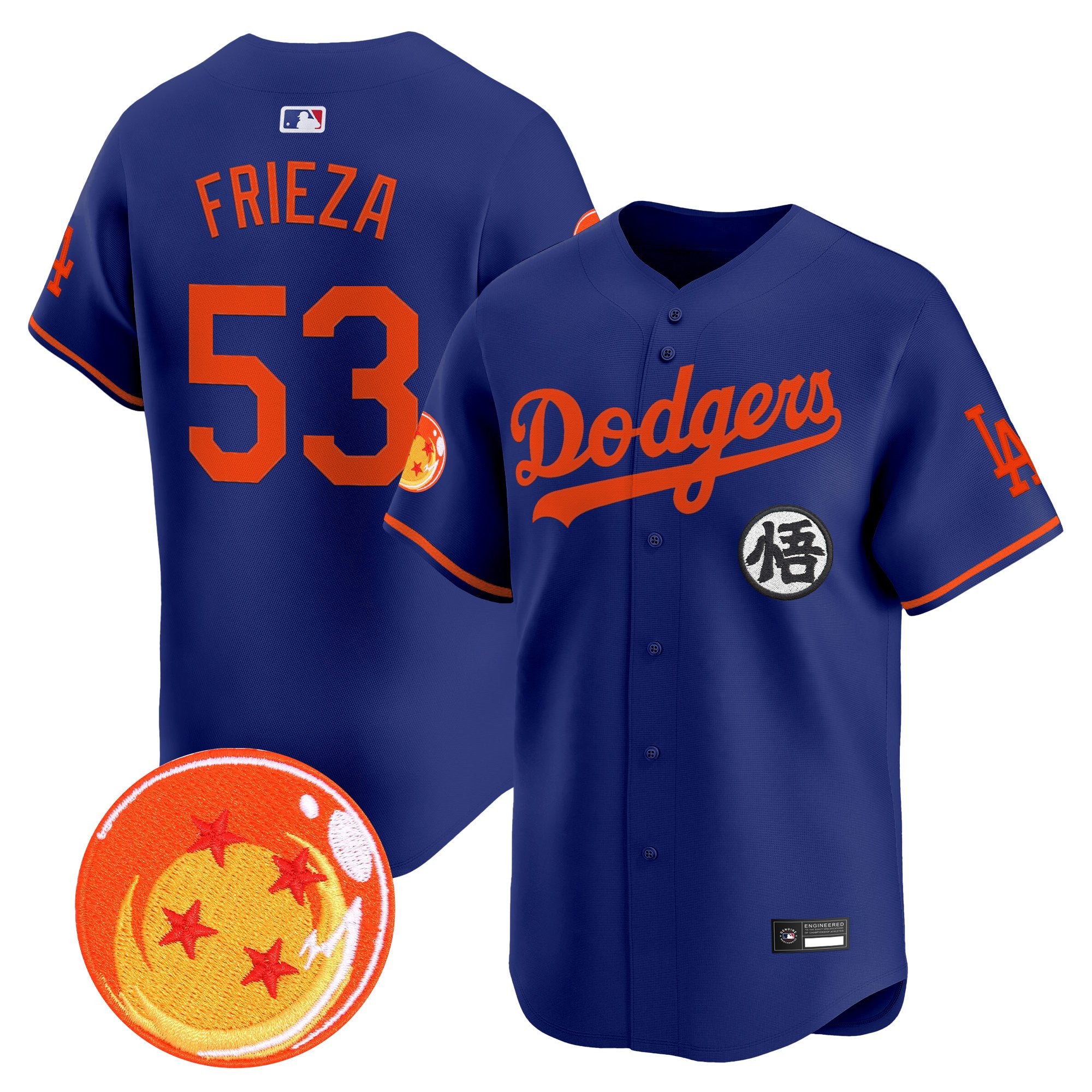 Men's Los Angeles Dodgers x Dragon Ball Vapor Premier Limited Jersey - Stitched
