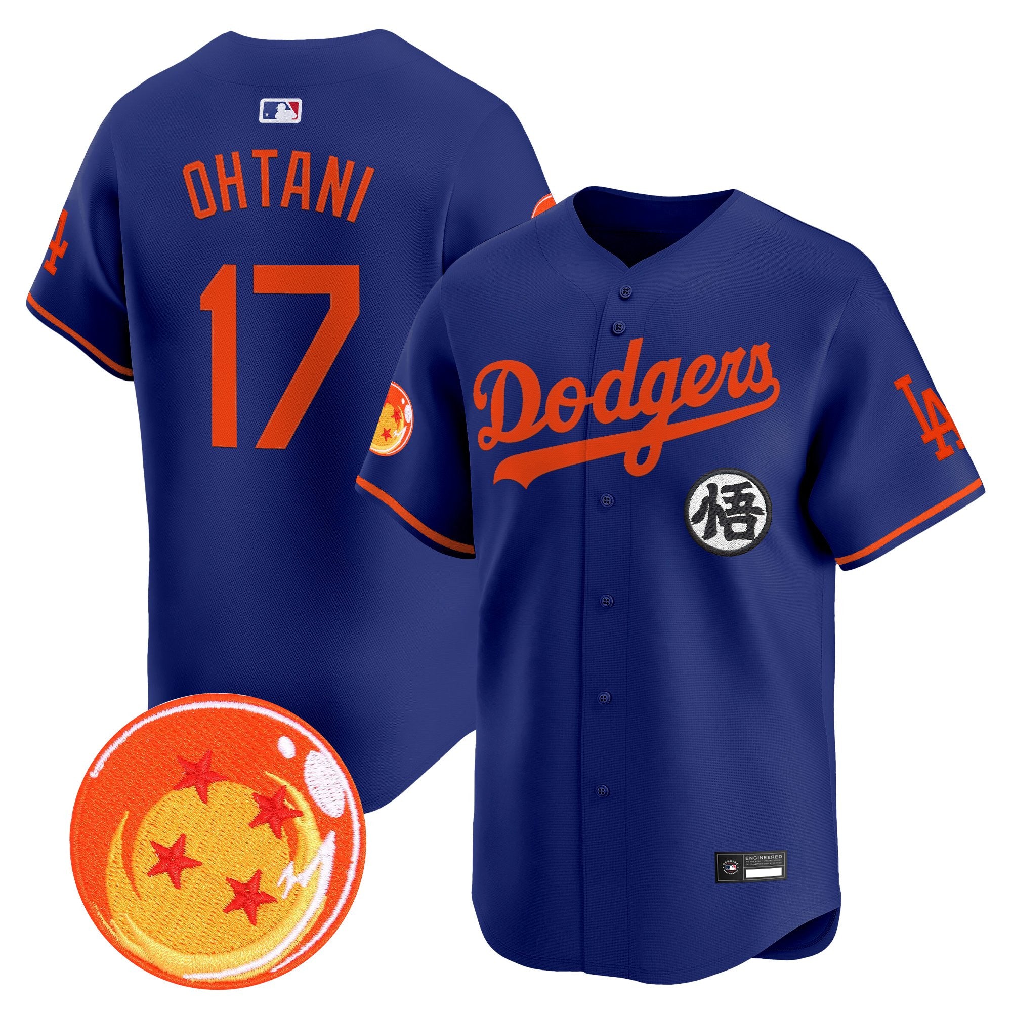 Men's Los Angeles Dodgers x Dragon Ball Vapor Premier Limited Jersey - Stitched