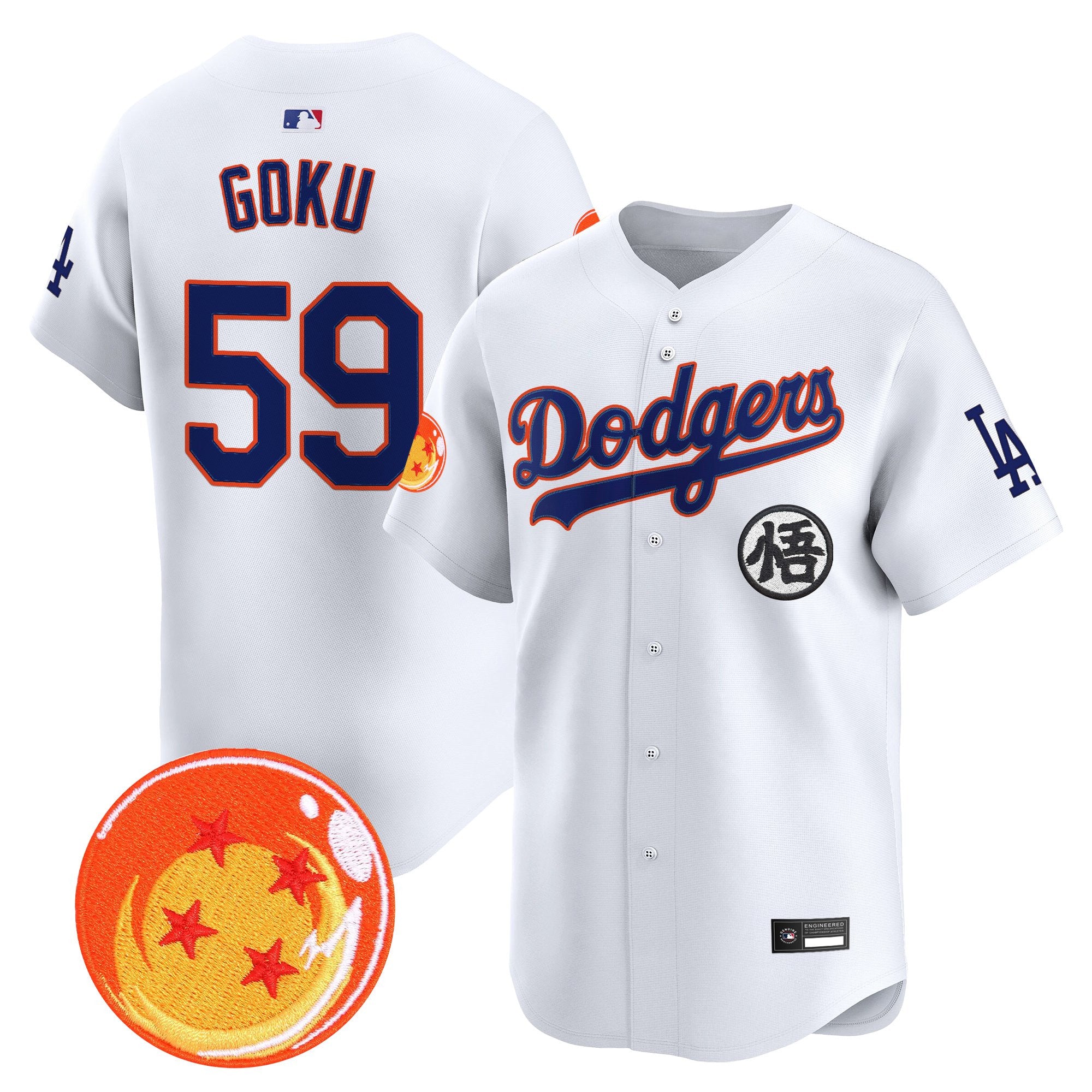 Men's Los Angeles Dodgers x Dragon Ball Vapor Premier Limited Jersey - Stitched