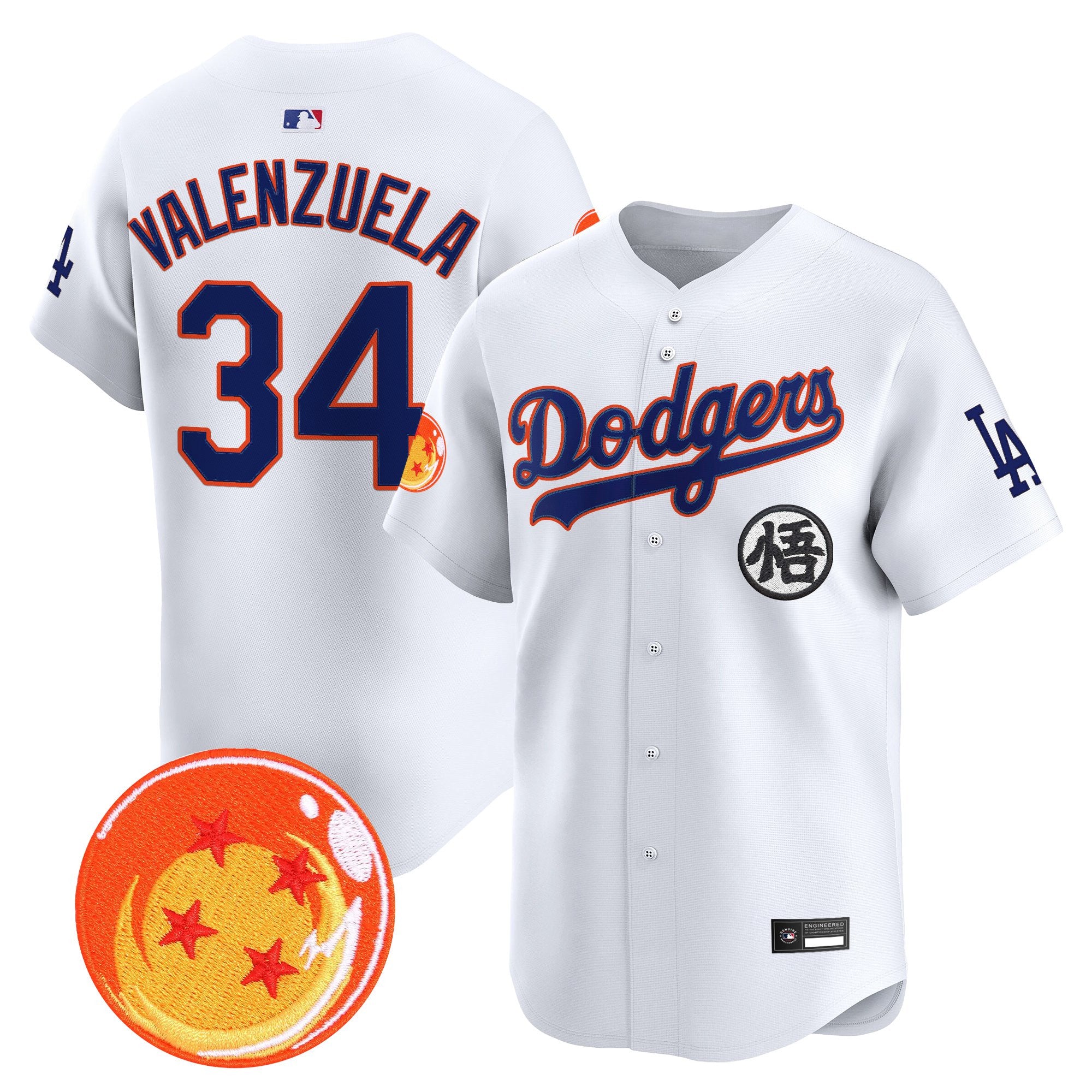 Men's Los Angeles Dodgers x Dragon Ball Vapor Premier Limited Jersey - Stitched