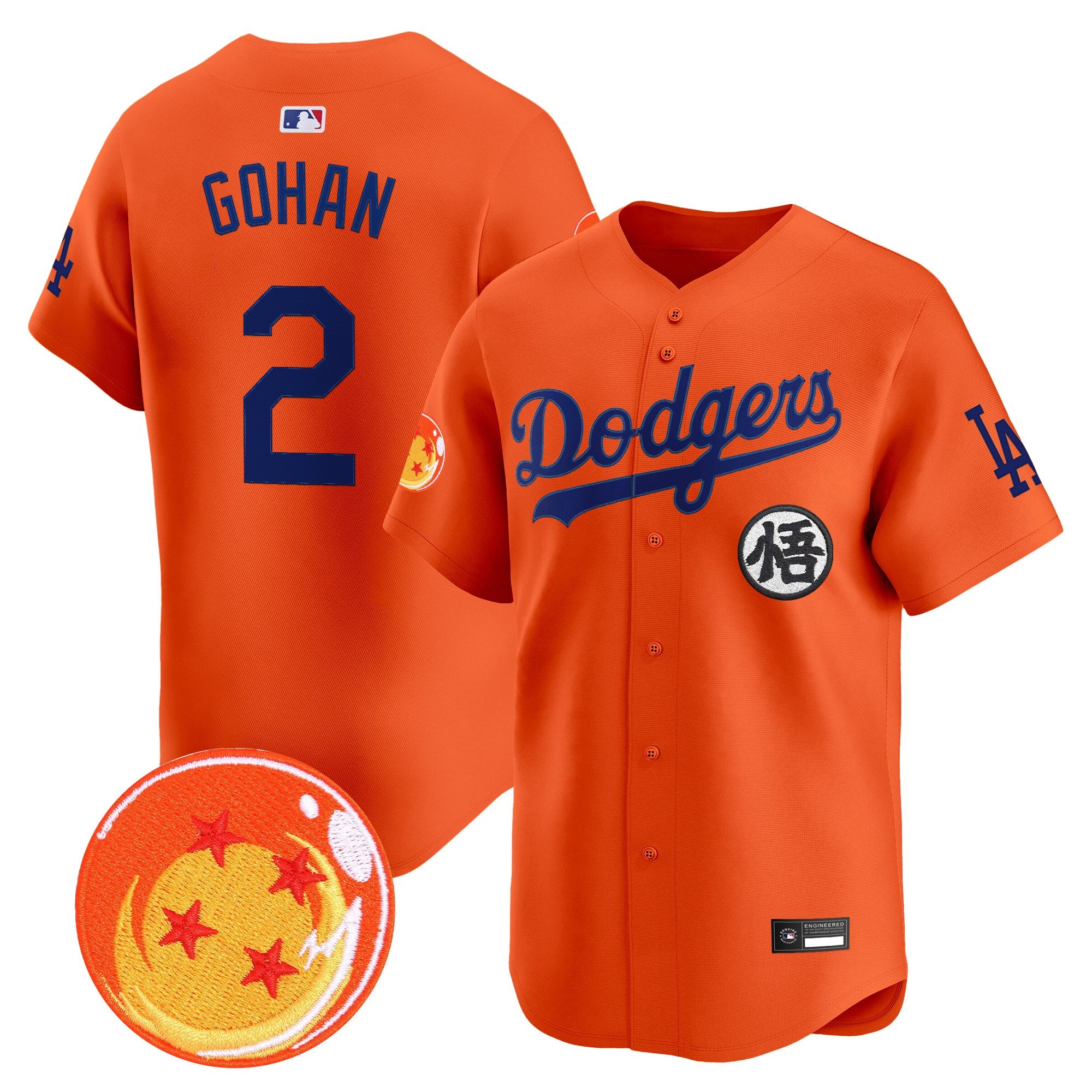 Men's Los Angeles Dodgers x Dragon Ball Vapor Premier Limited Jersey - Stitched