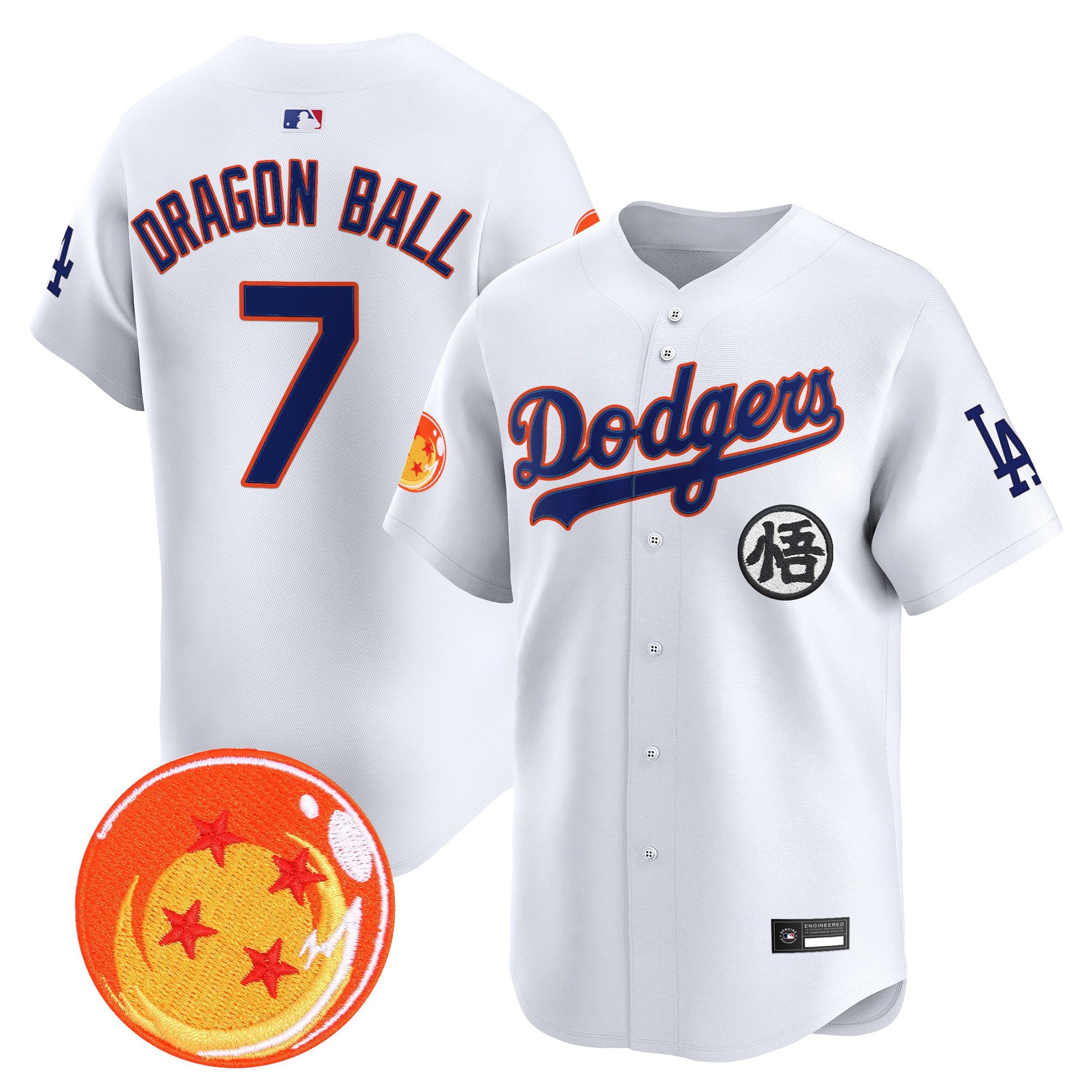 Men's Los Angeles Dodgers x Dragon Ball Vapor Premier Limited Jersey - Stitched